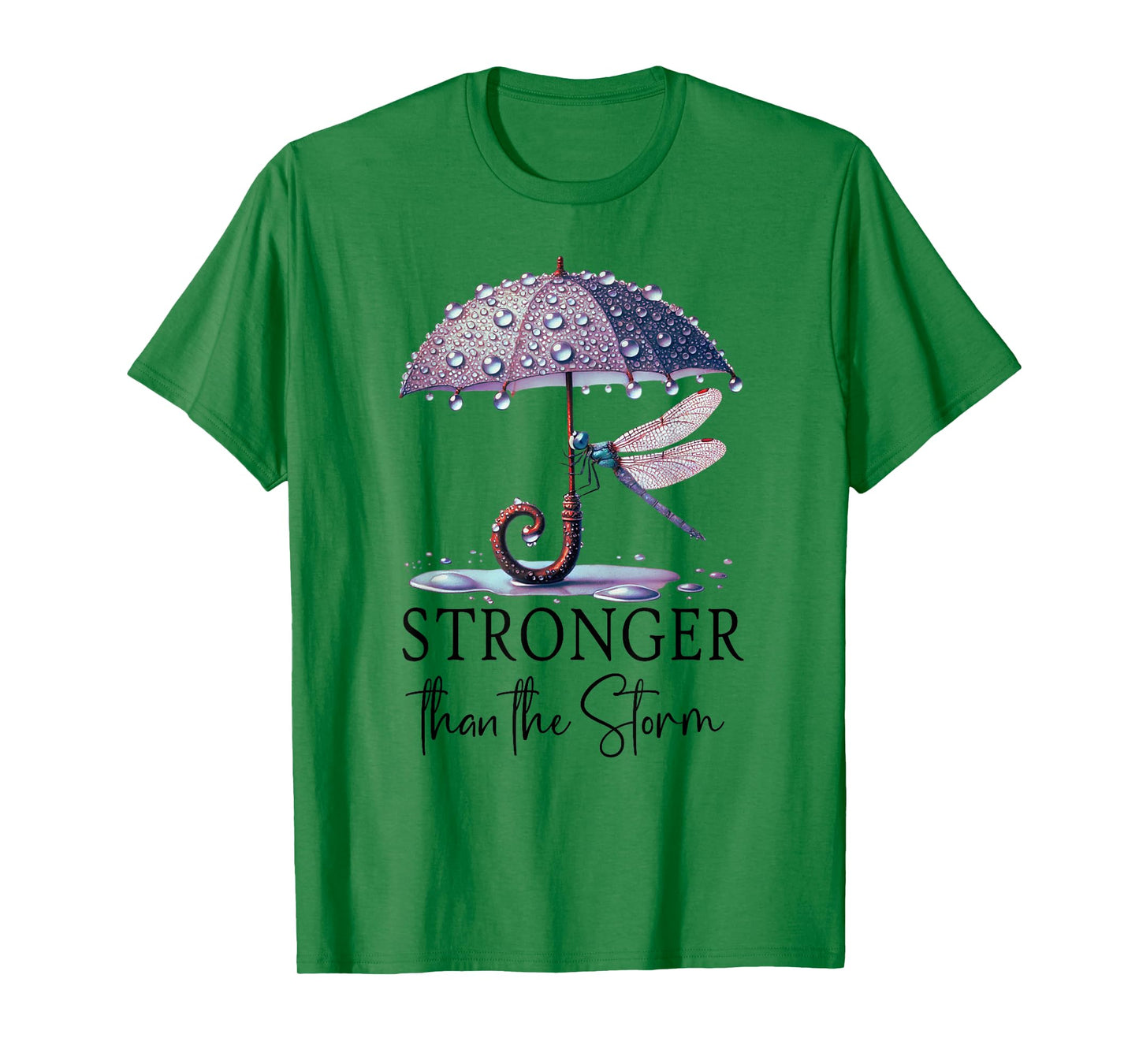 Stronger Than the Storm Psalm 93 Christian Purple Dragonfly T-Shirt