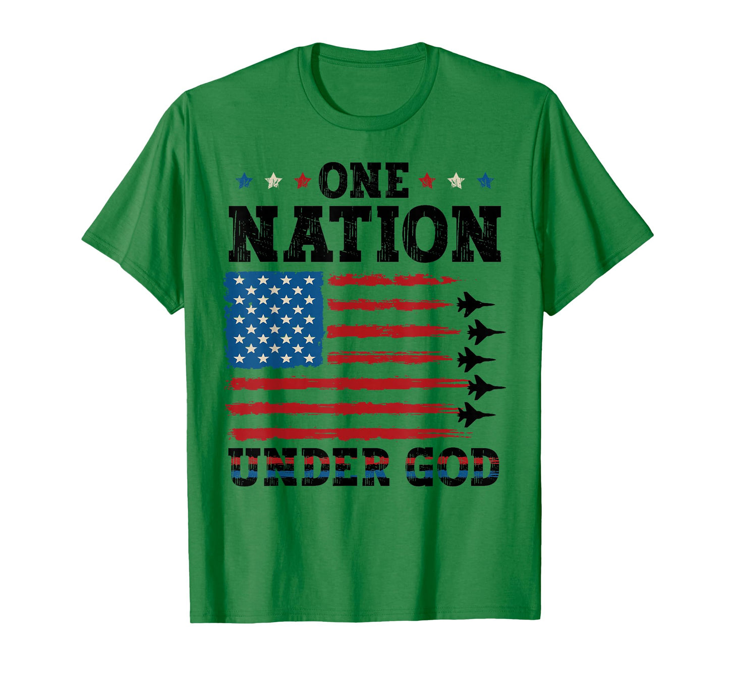 4th of July US Flag One Nation Under God Patriotic Christian T-Shirt