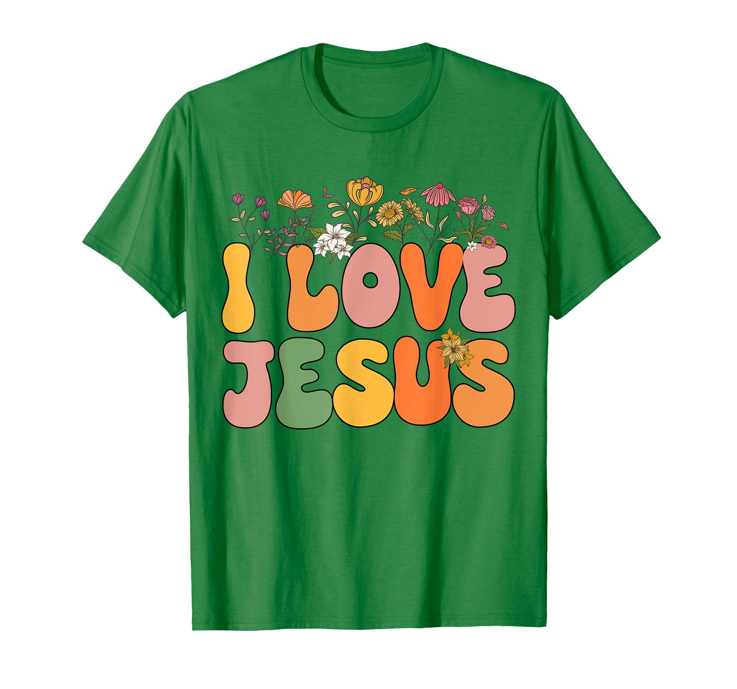 Girls I Love Jesus-Shirt Groovy Women Kids Toddler Christian T-Shirt