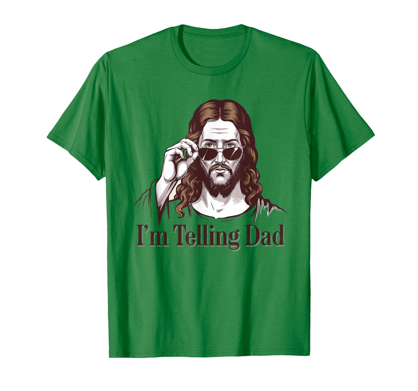 Funny I'm Telling Dad Retro Religious Christian Jesus T-Shirt