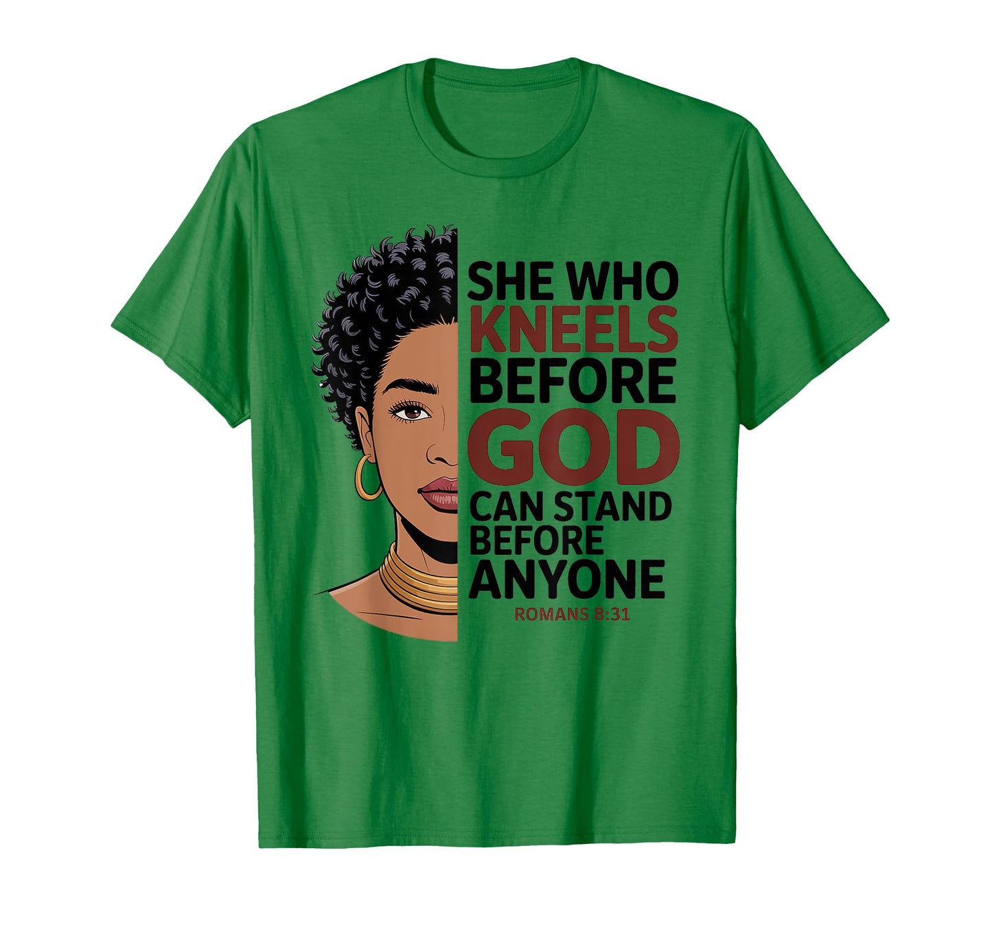Christian Black Queen Melanin Poppin Faith Inspirational T-Shirt