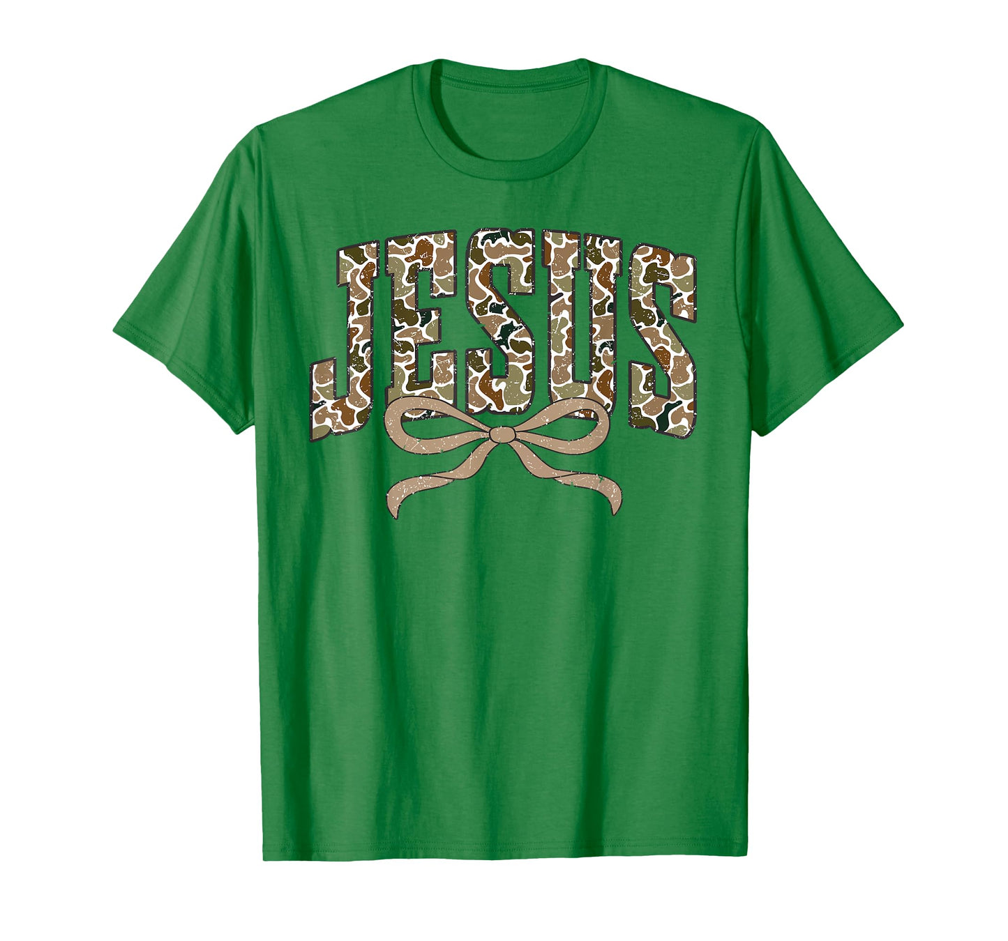 Retro Camo Jesus Coquette Camouflage Christian Bible Verses T-Shirt