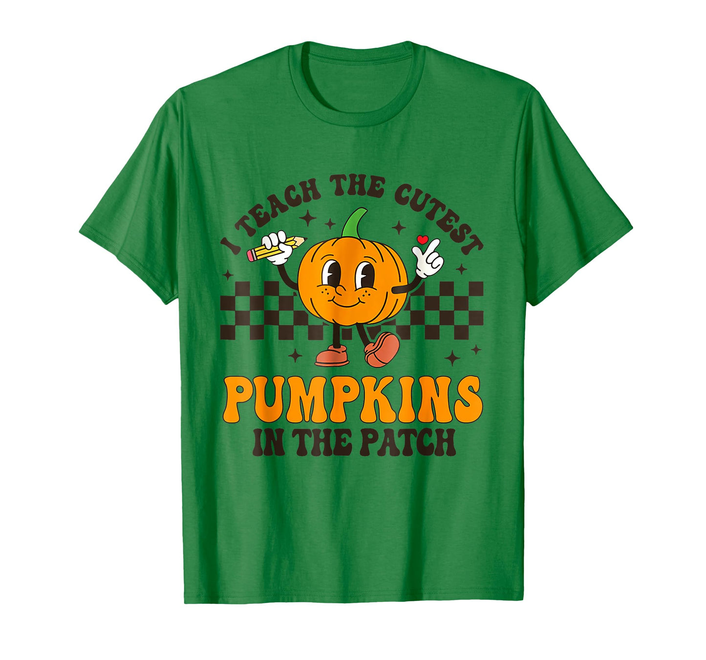 I Teach The Cutest Pumpkins In The Patch Groovy Teacher Fall T-Shirt