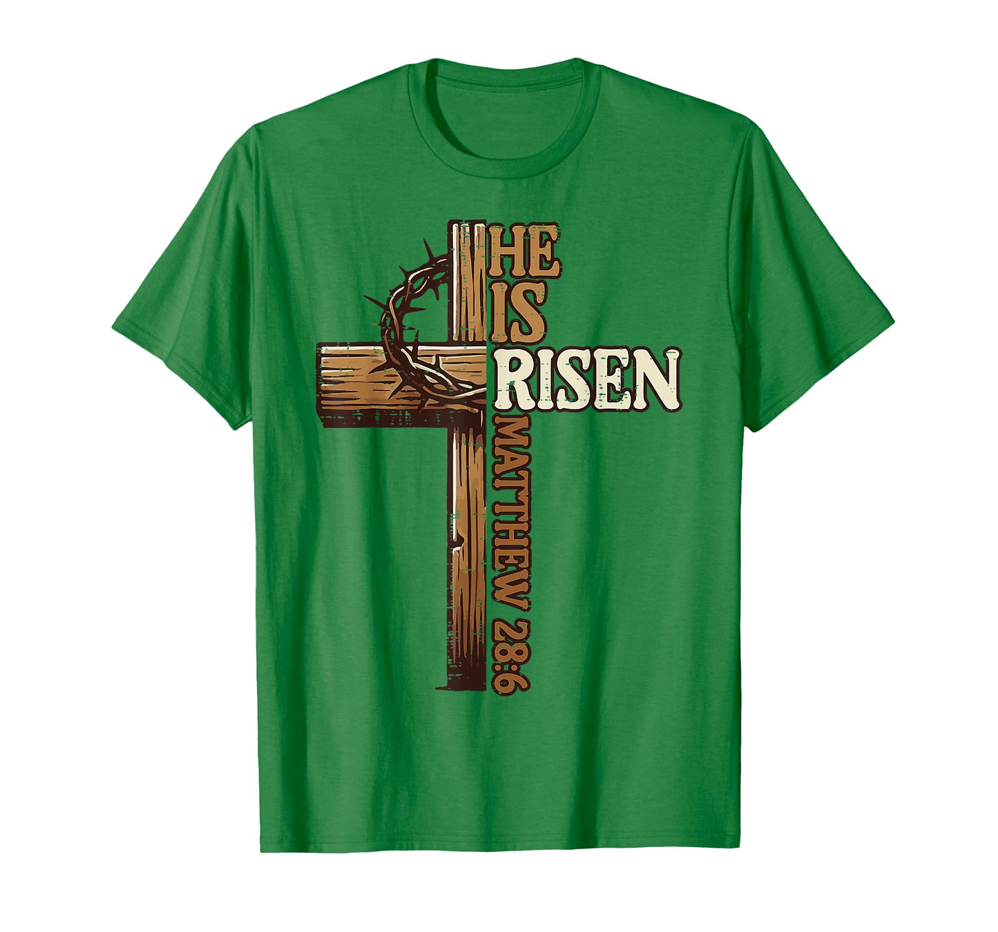 Easter Cross He Is Risen Jesus Christian Men Women Kid Youth T-Shirt
