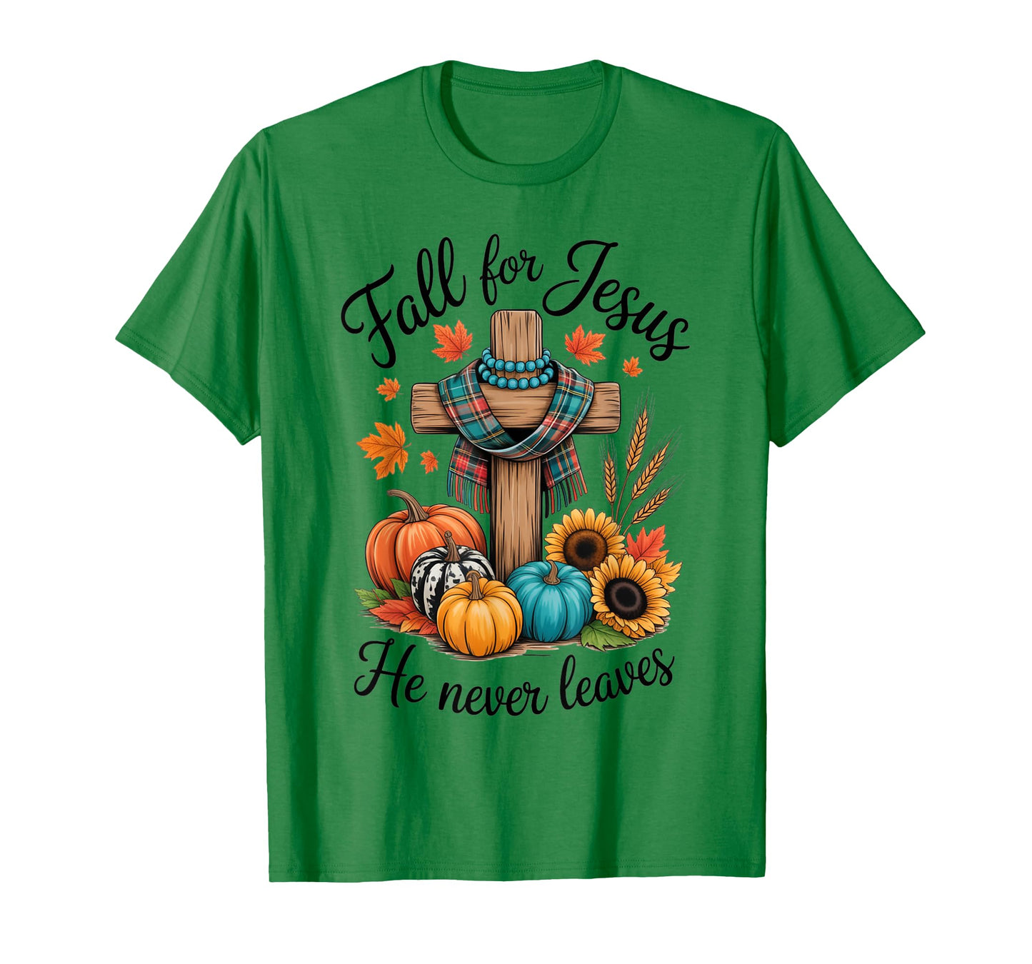 Jesus Fall Season Lover Autumn Design Gift Men Women Kids T-Shirt