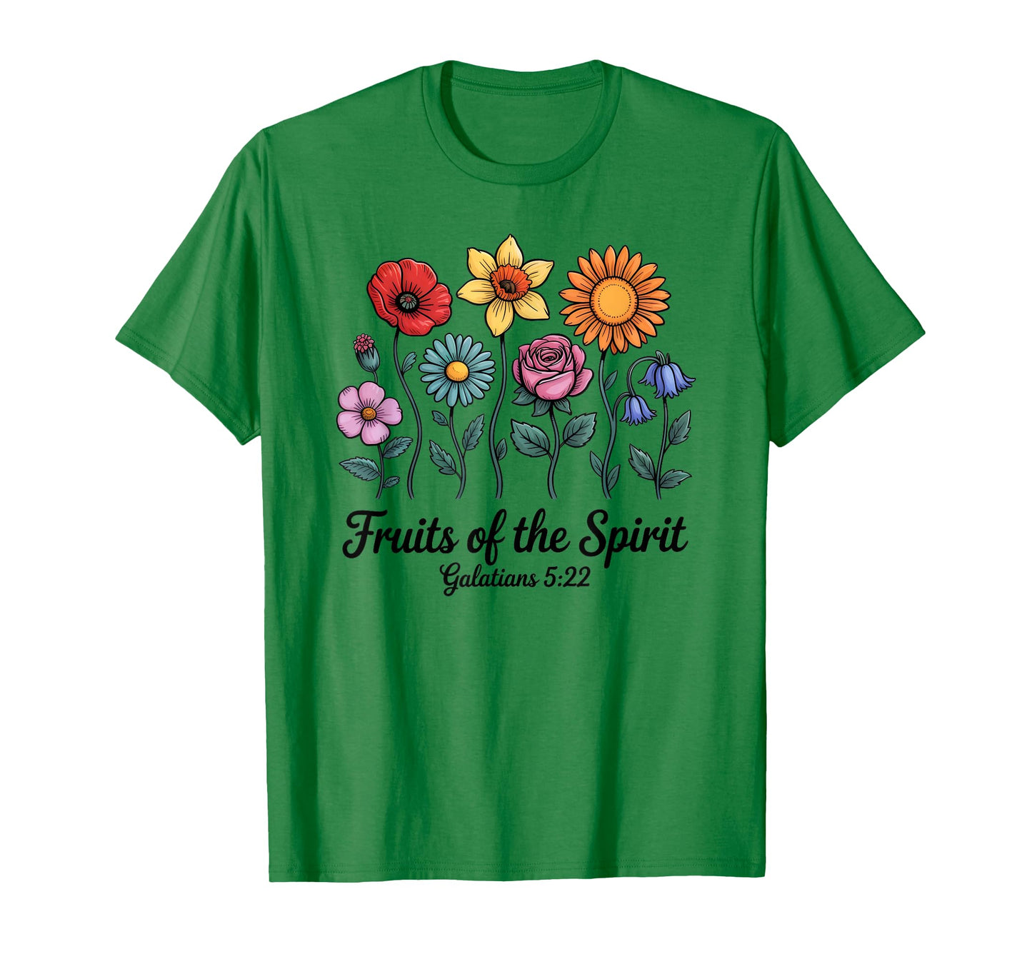 Bible Verse Christian Galatians 5:22 Scripture Floral T-Shirt