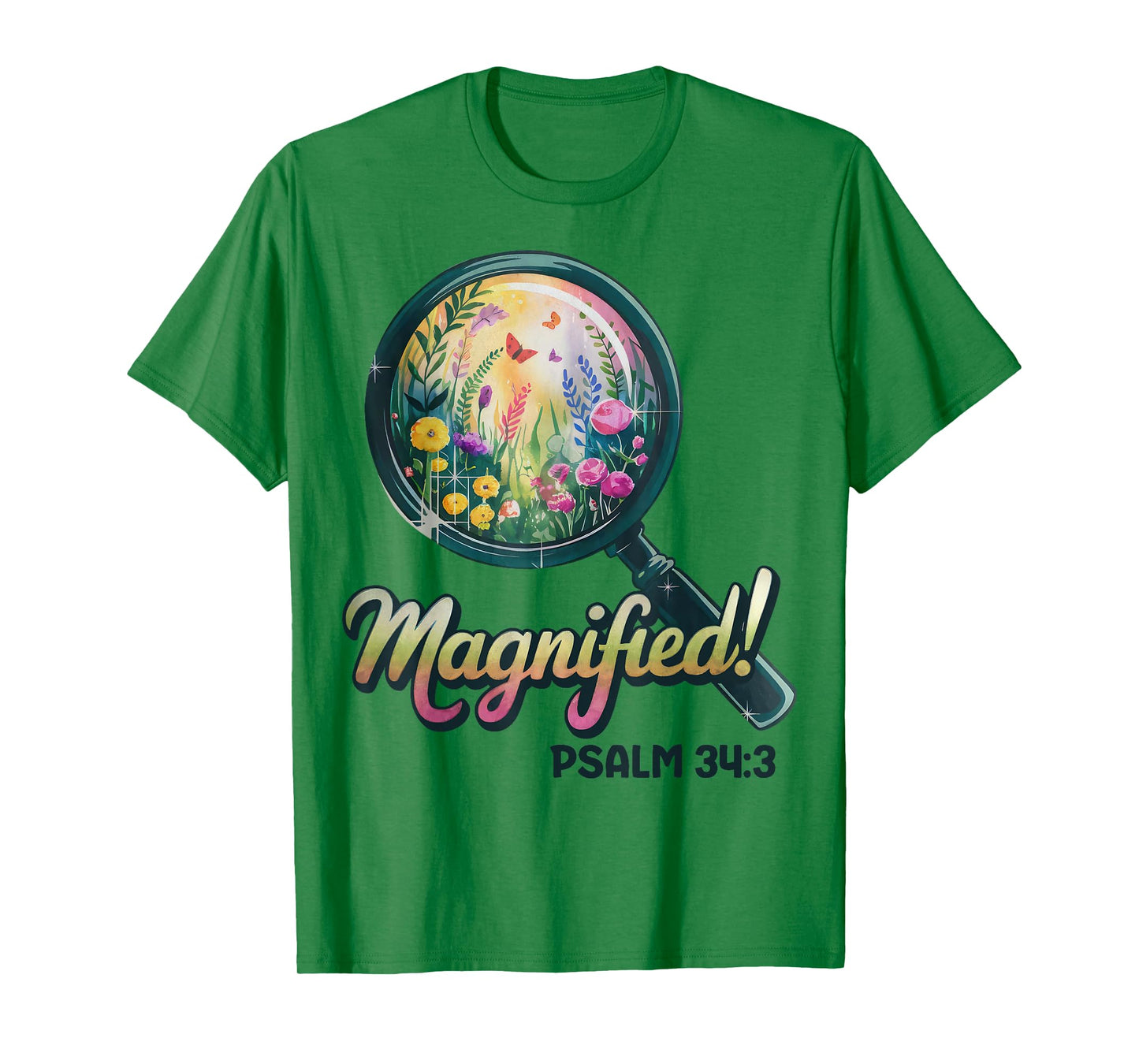 Magnified Psalm 34:3 VBS 2025 Bible School Christian T-Shirt