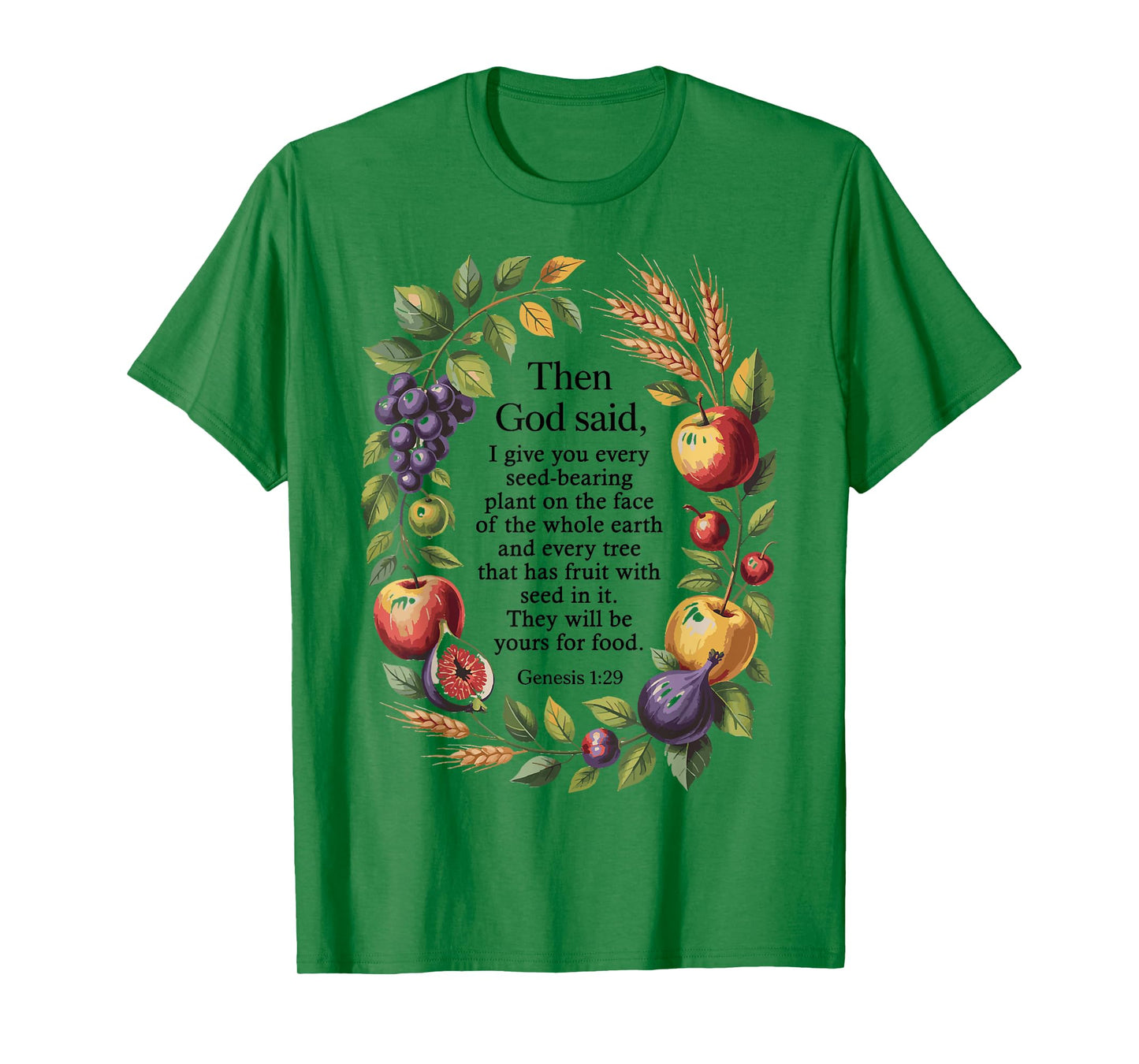 Genesis 1:29 Plant Based Diet Vegan Bible Verse T-Shirt