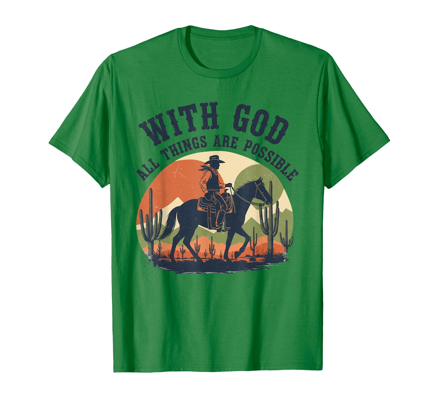 Cowboy Bible Scripture Verse Western Jesus for Mens Faith T-Shirt