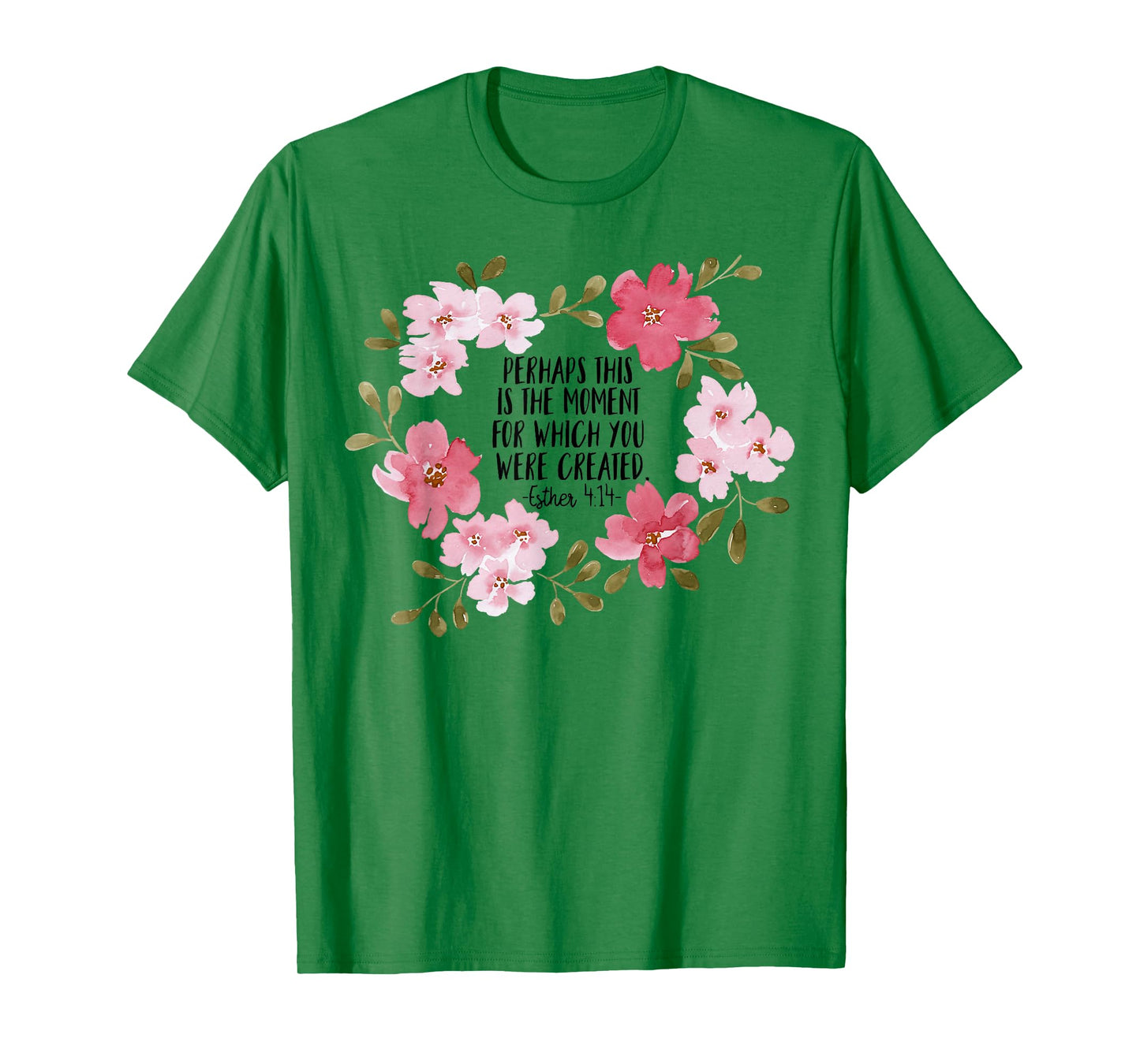 Esther 414 Flower Religious Jesus Faith Cross Women T-Shirt