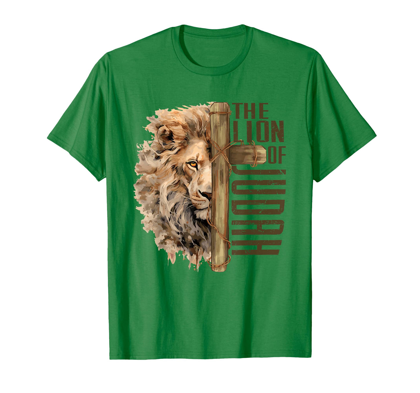Religion Jesus Christ Revelation 5:5 Lion and Lamb Christian God Faith Cross Jesus Is The Lion Of Judah T-Shirt