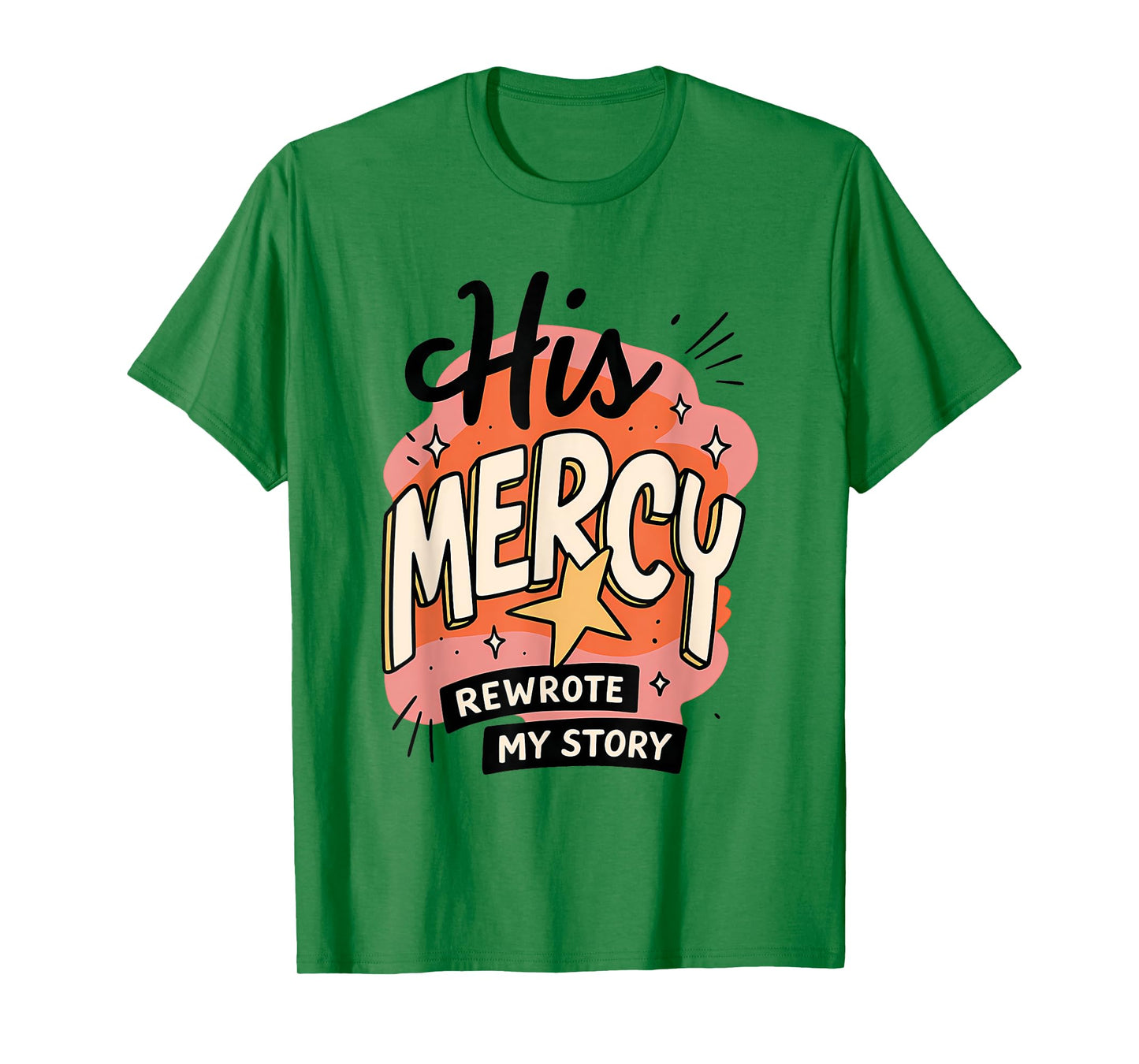 His Mercy Rewrote My Story Bible Verse Boho Christian T-Shirt
