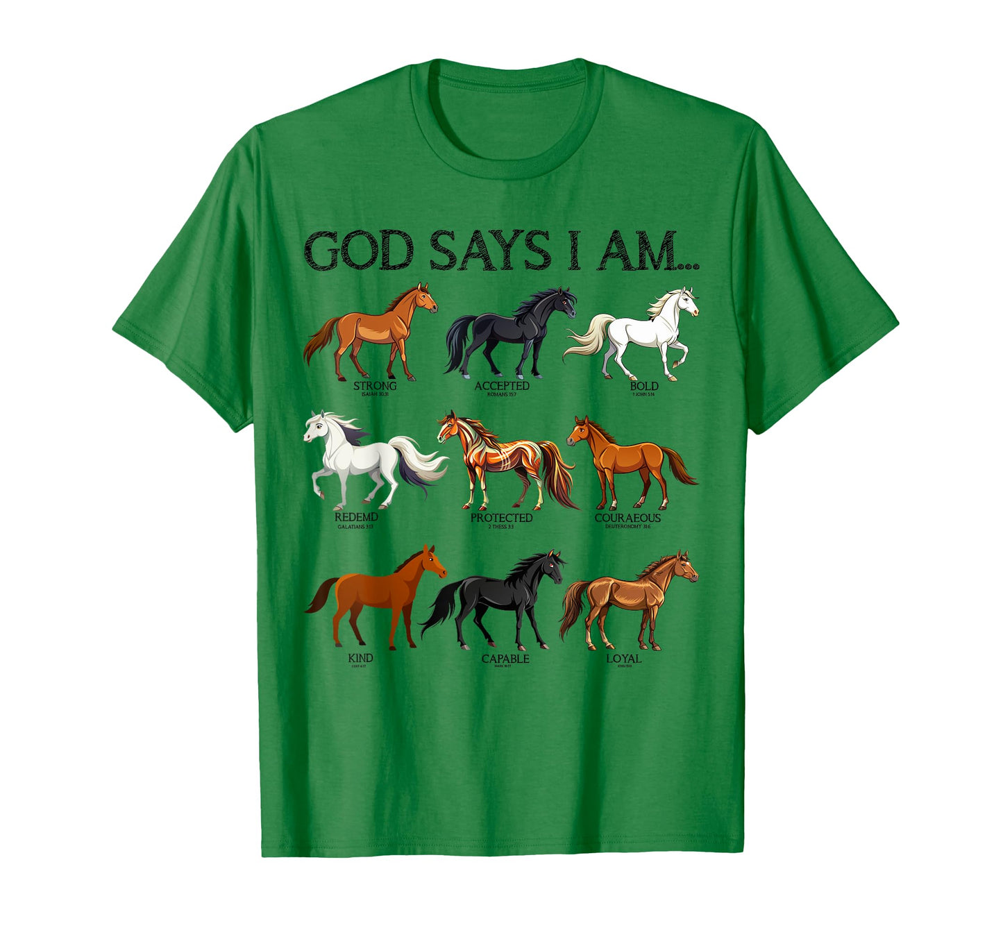 Girl God Says I Am Horses Cute Christian Teen Toddler Sister T-Shirt