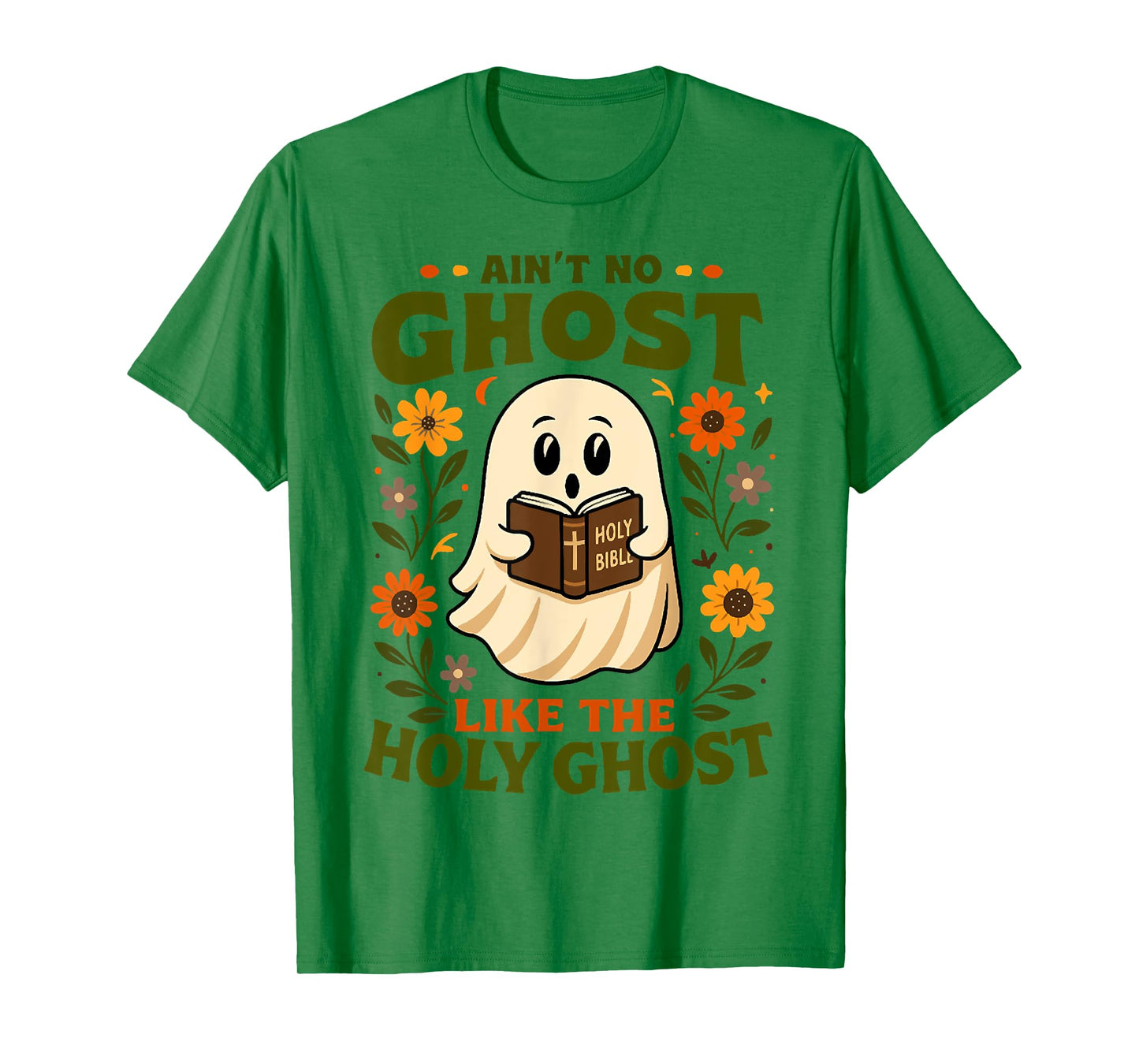 Ain't No Ghost Like The Holy, Cute Ghost Reading Halloween T-Shirt