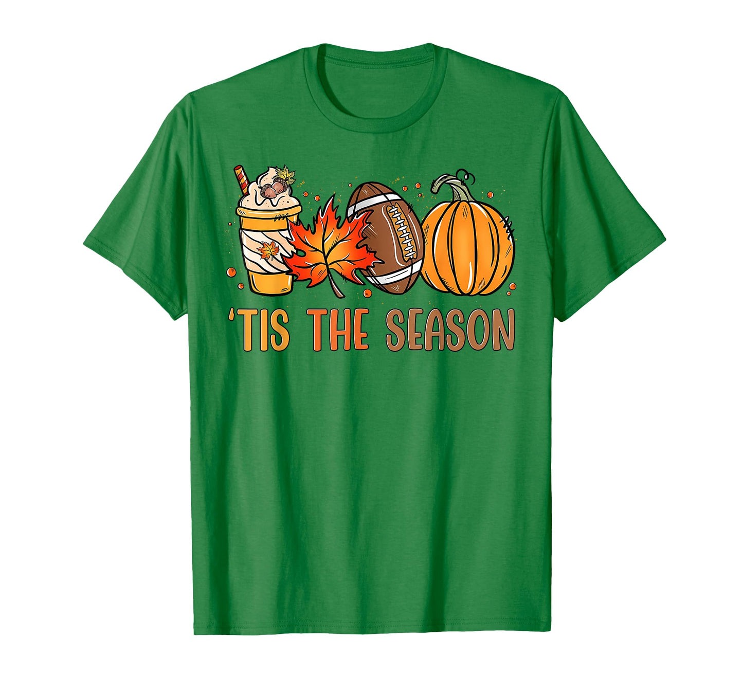 Tis The Season Fall Thanksgiving Pumpkin Spice Football T-Shirt