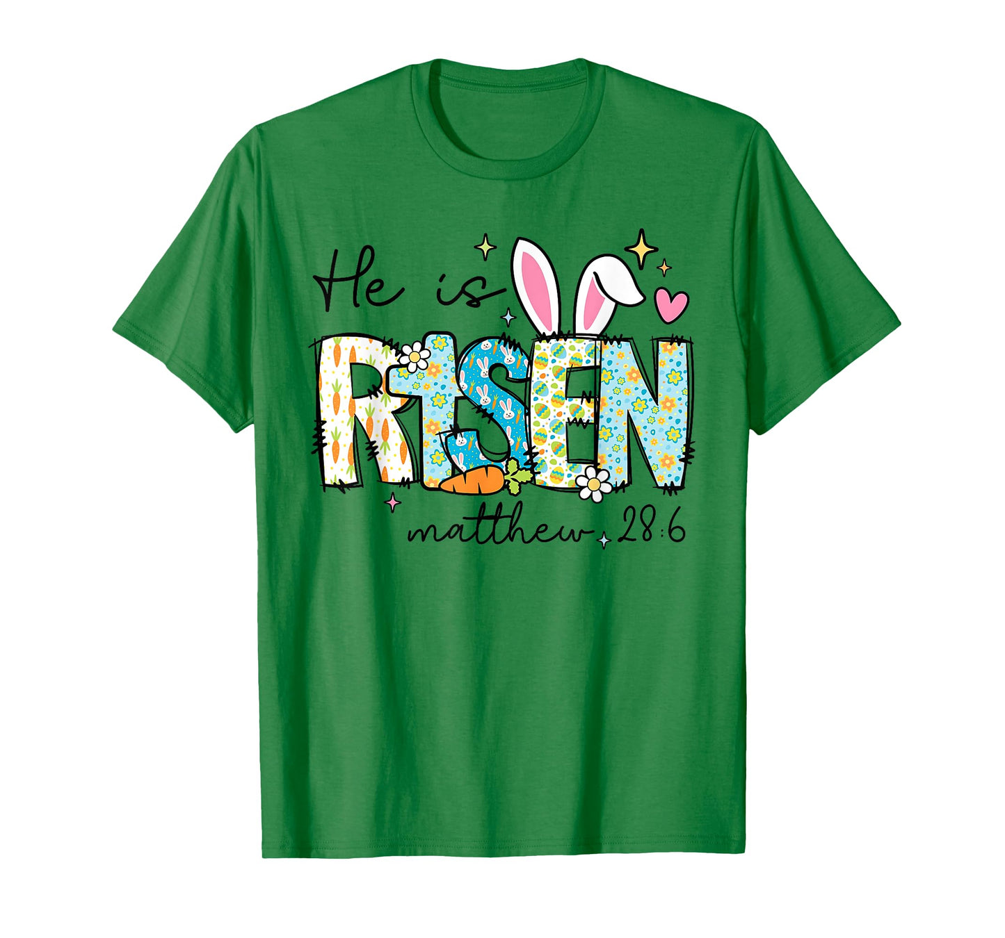 He is Risen Jesus Christian Happy Easter Kids Women Girls T-Shirt