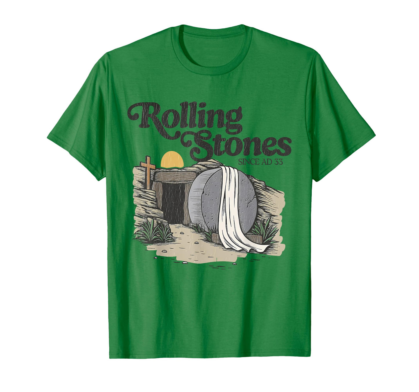 Easter The Stone Was Rolled Away He Is Alive Retro Christian T-Shirt