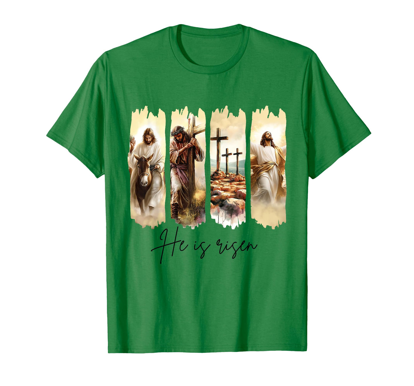 He Is Risen Christian Easter Jesus Cross Faith Resurrection T-Shirt