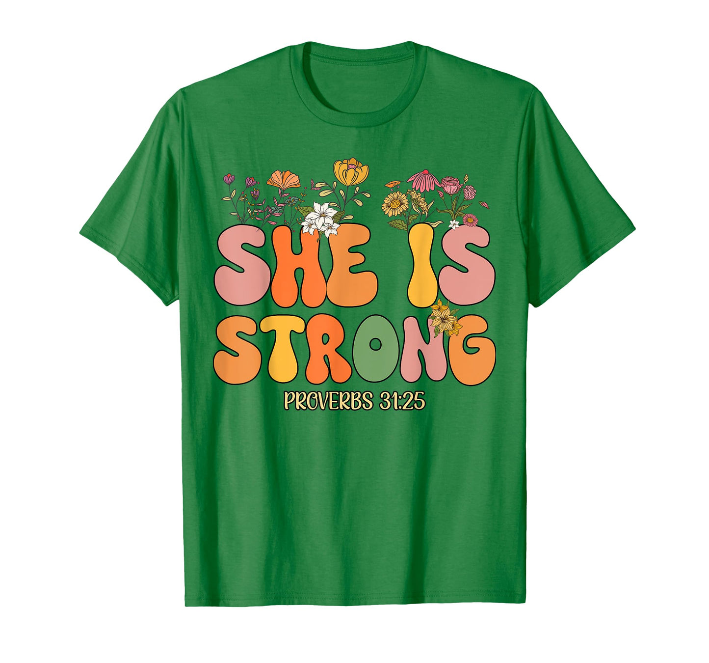 Toddler She Is Strong Proverbs 31 Kid Groovy Jesus Christian T-Shirt