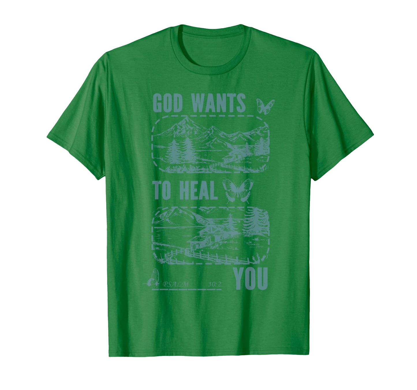 god wants to heal you jesus christian vintage butterfly T-Shirt
