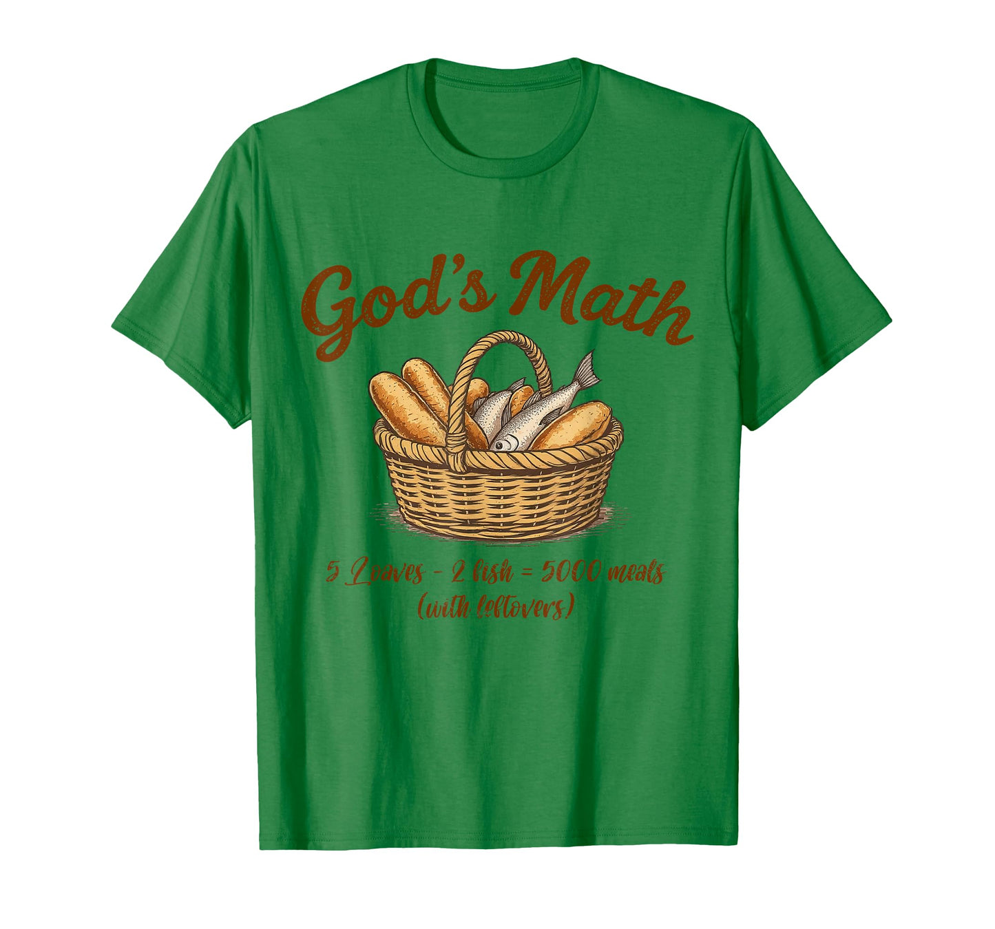 God's Math Loaves and Fishes Christian Religious Jesus Faith T-Shirt