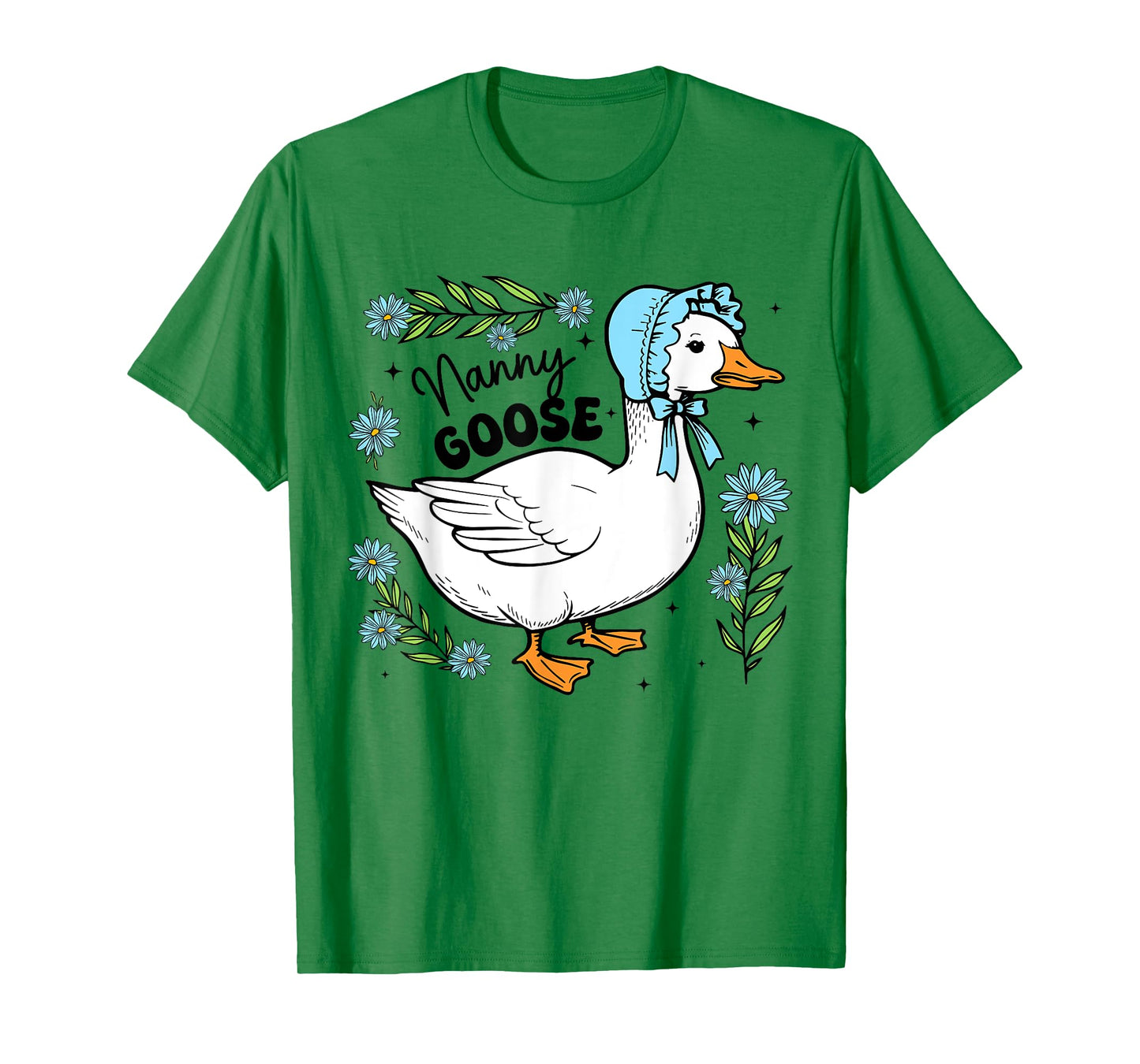 Floral Nanny Goose Cute Silly Goose Mother's Day Womens T-Shirt