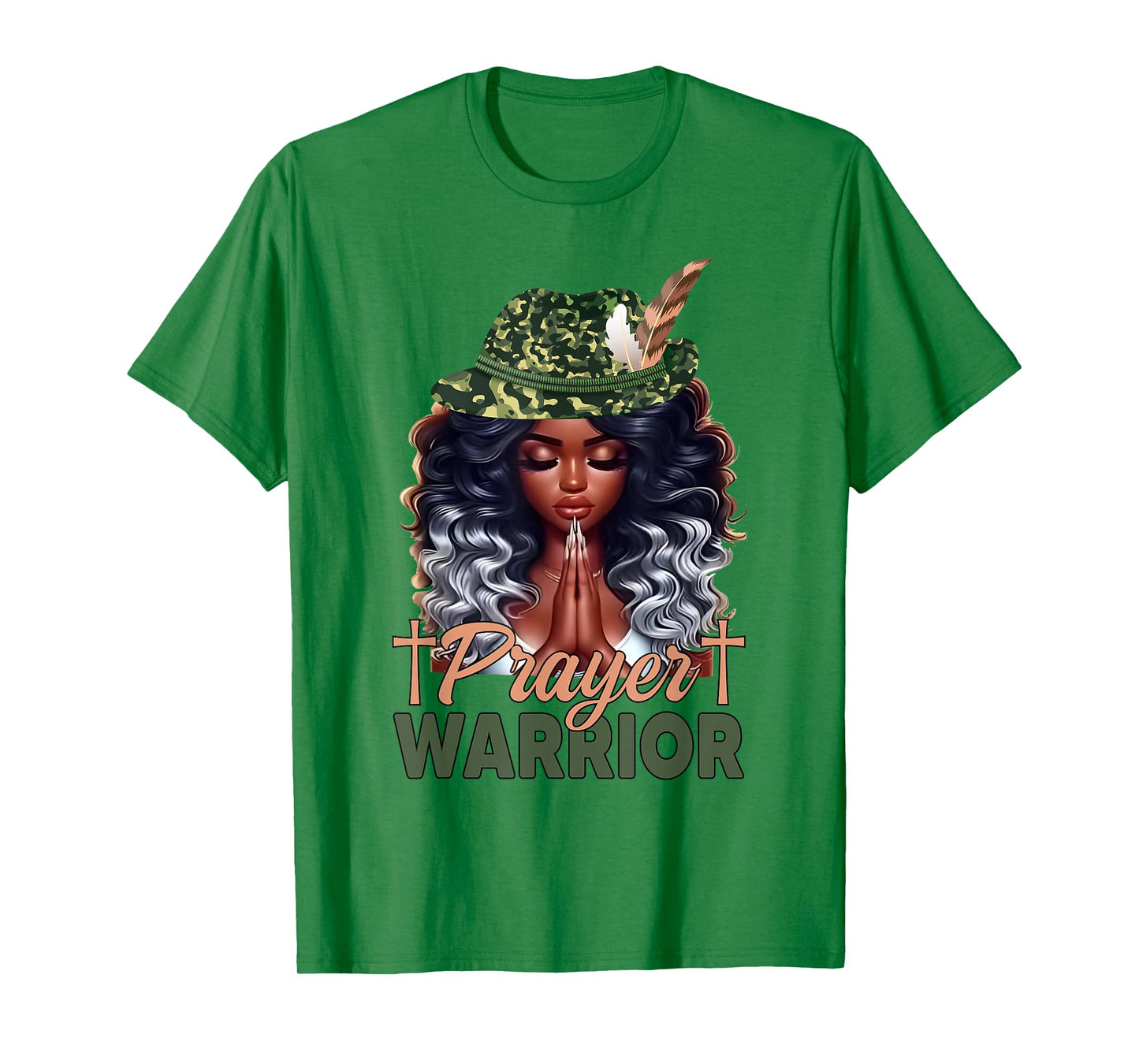 Religious Christian Melanin Black Women Girls Prayer Warrior T-Shirt