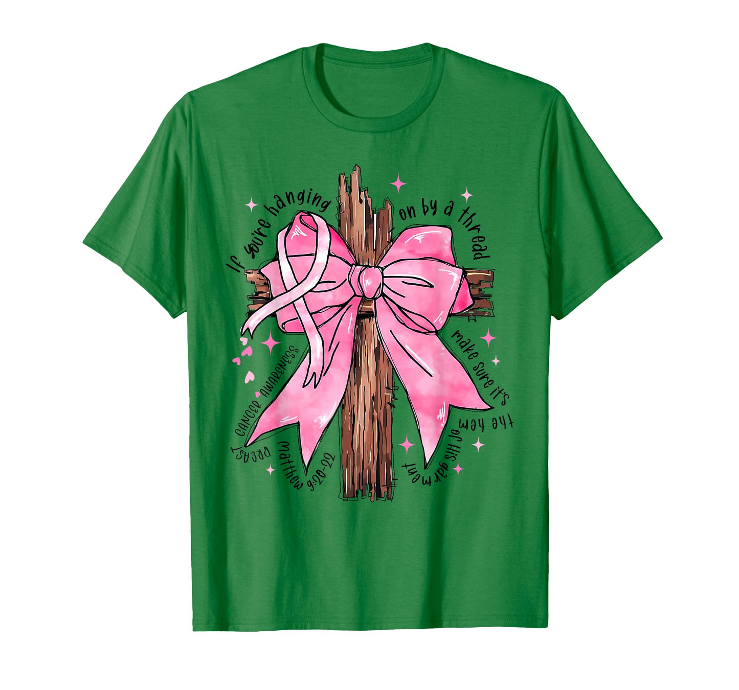 Christian Jesus Pink Coquette Bow Breast Cancer Awareness T-Shirt