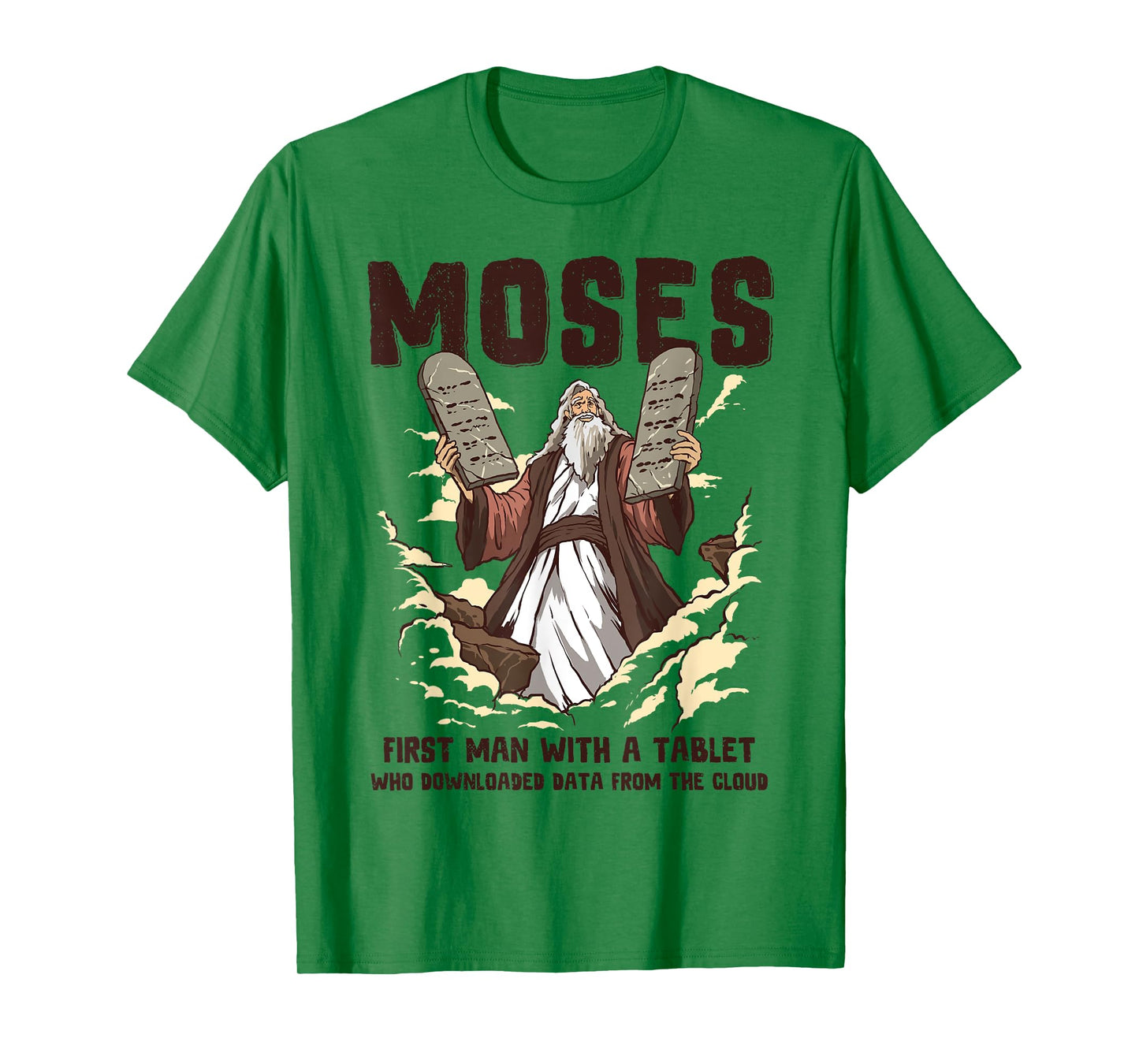 Funny Moses Tablet Christian Humor Bible Gospel Data Cloud T-Shirt