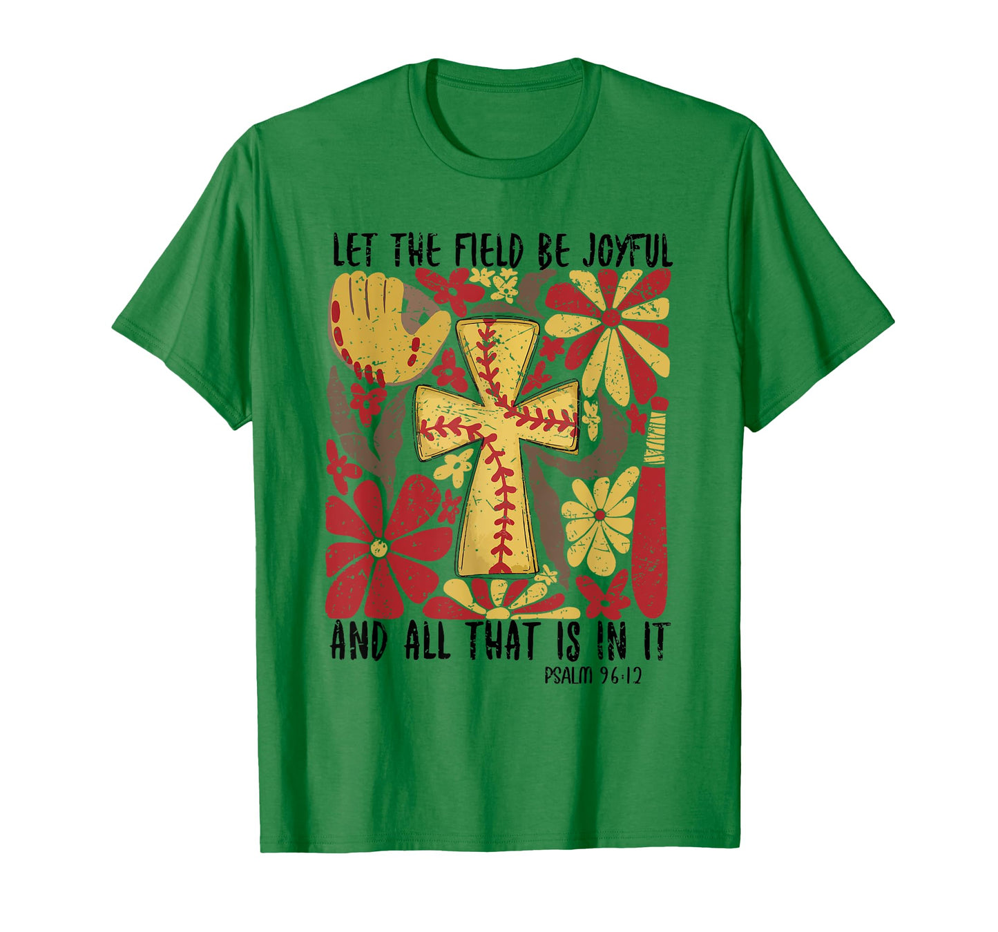 Retro Let The Field Be Joyful Game Day Softball Christian T-Shirt