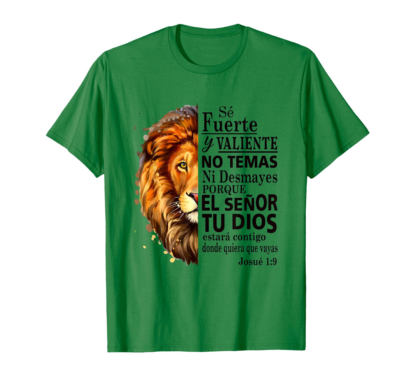 Josue 1 9 Spanish Lion Christian Courage Quote T-Shirt