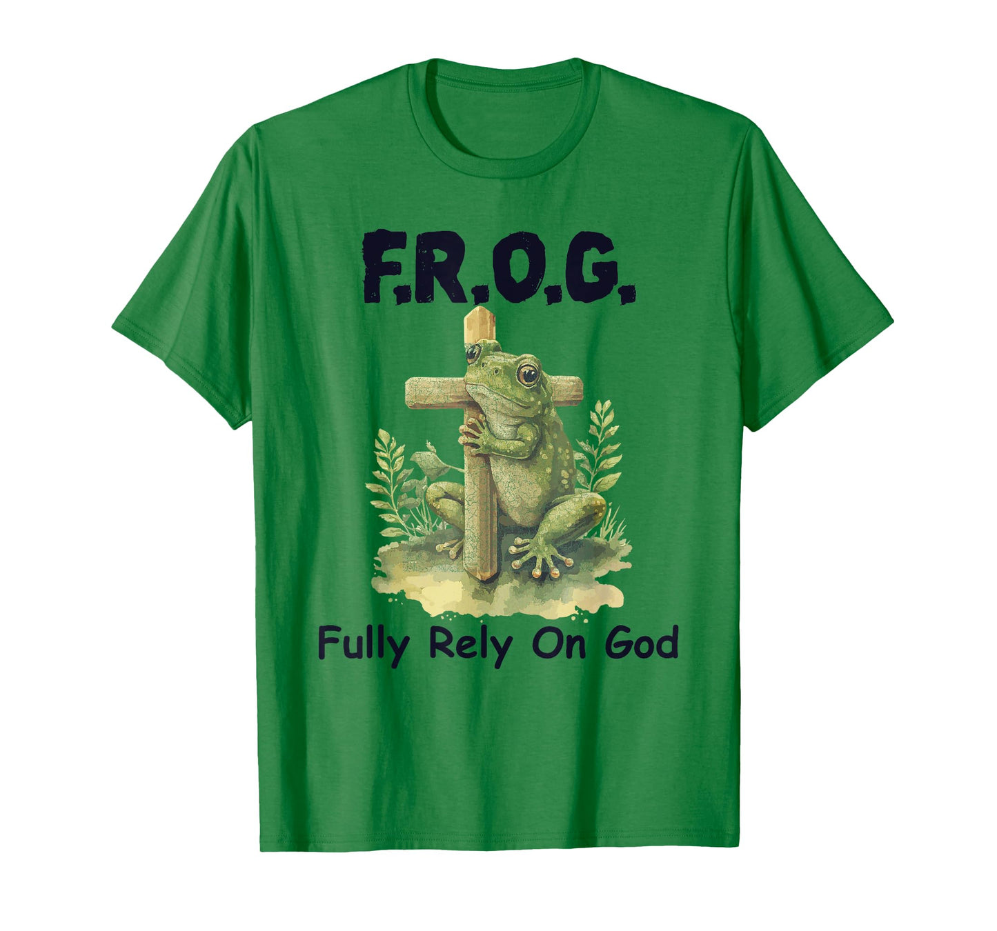 F.R.O.G Fully Rely On God Funny Green Frog T-Shirt