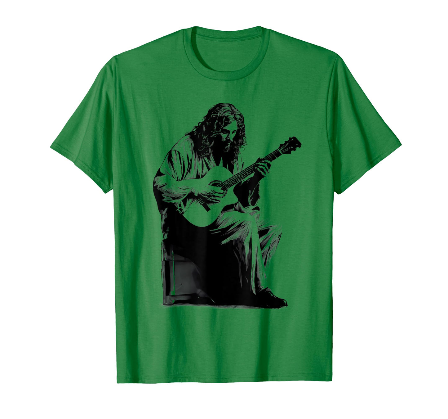 Jesus Playing Acoustic Guitar Vintage Guitarist Music Lovers T-Shirt