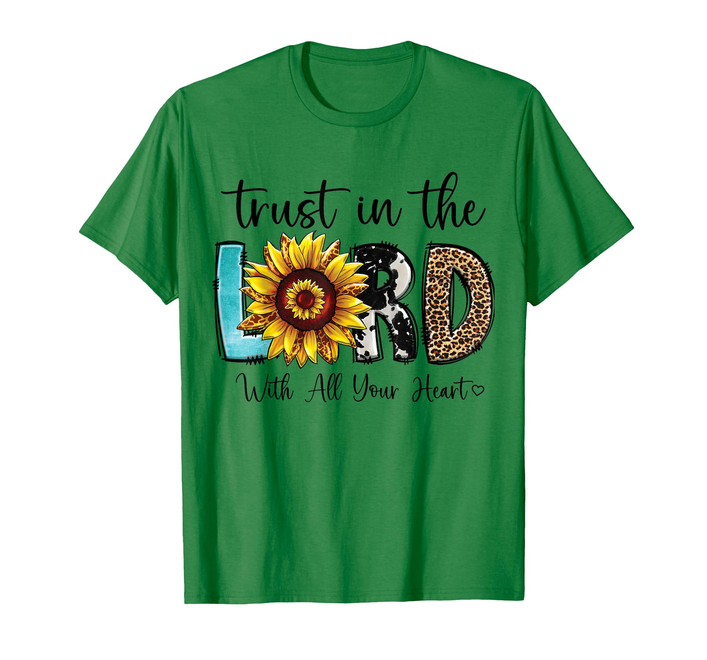 Christian Merch / Trust Lord Heart Bible Verse Sunflower T-Shirt