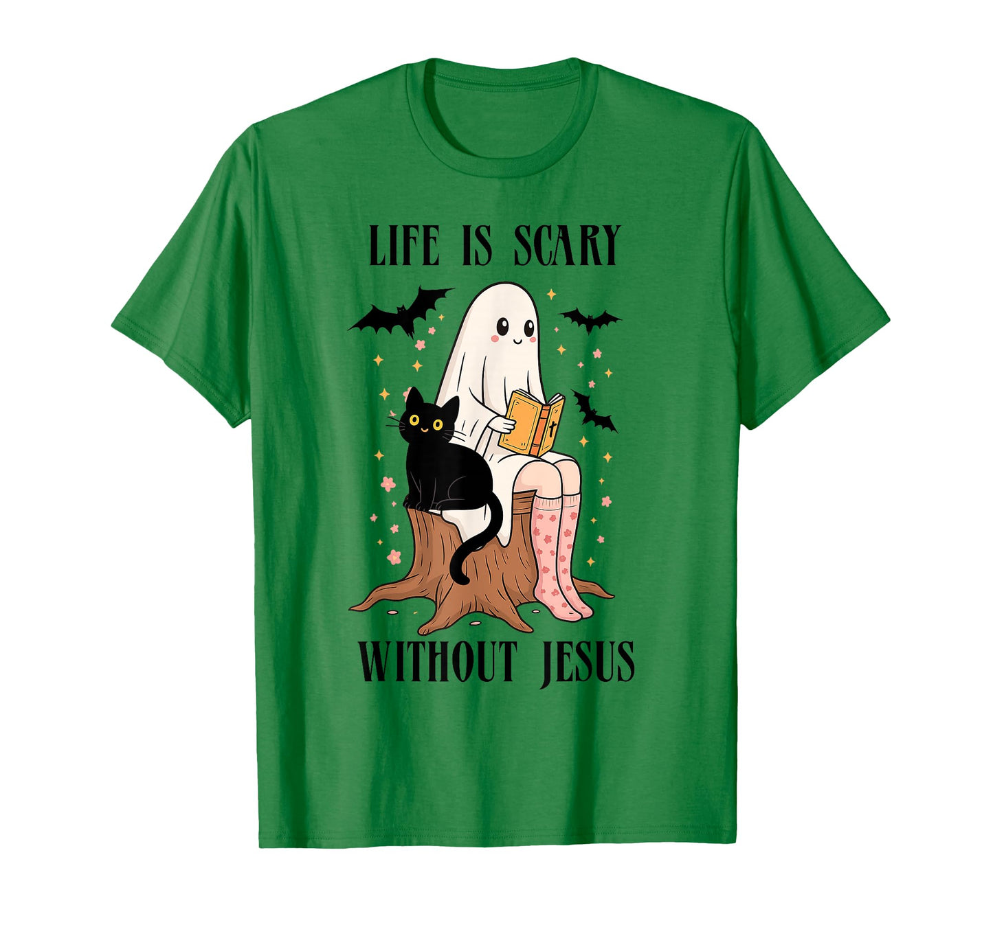 Life is Scary Without Jesus Spooky Christian Halloween T-Shirt
