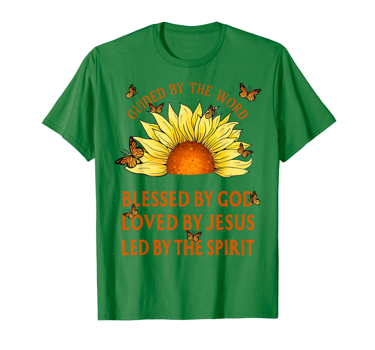 Guided By The Bible Blessed By God Yellow Sunflower T-Shirt