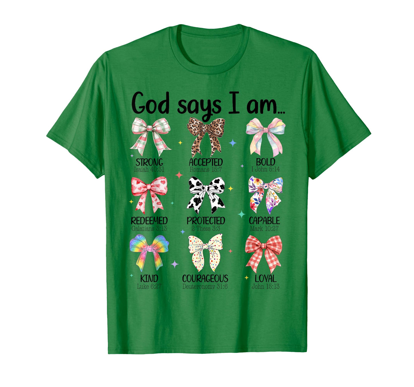 God Says I Am Coquette Bow Religious Christian Women Girls T-Shirt