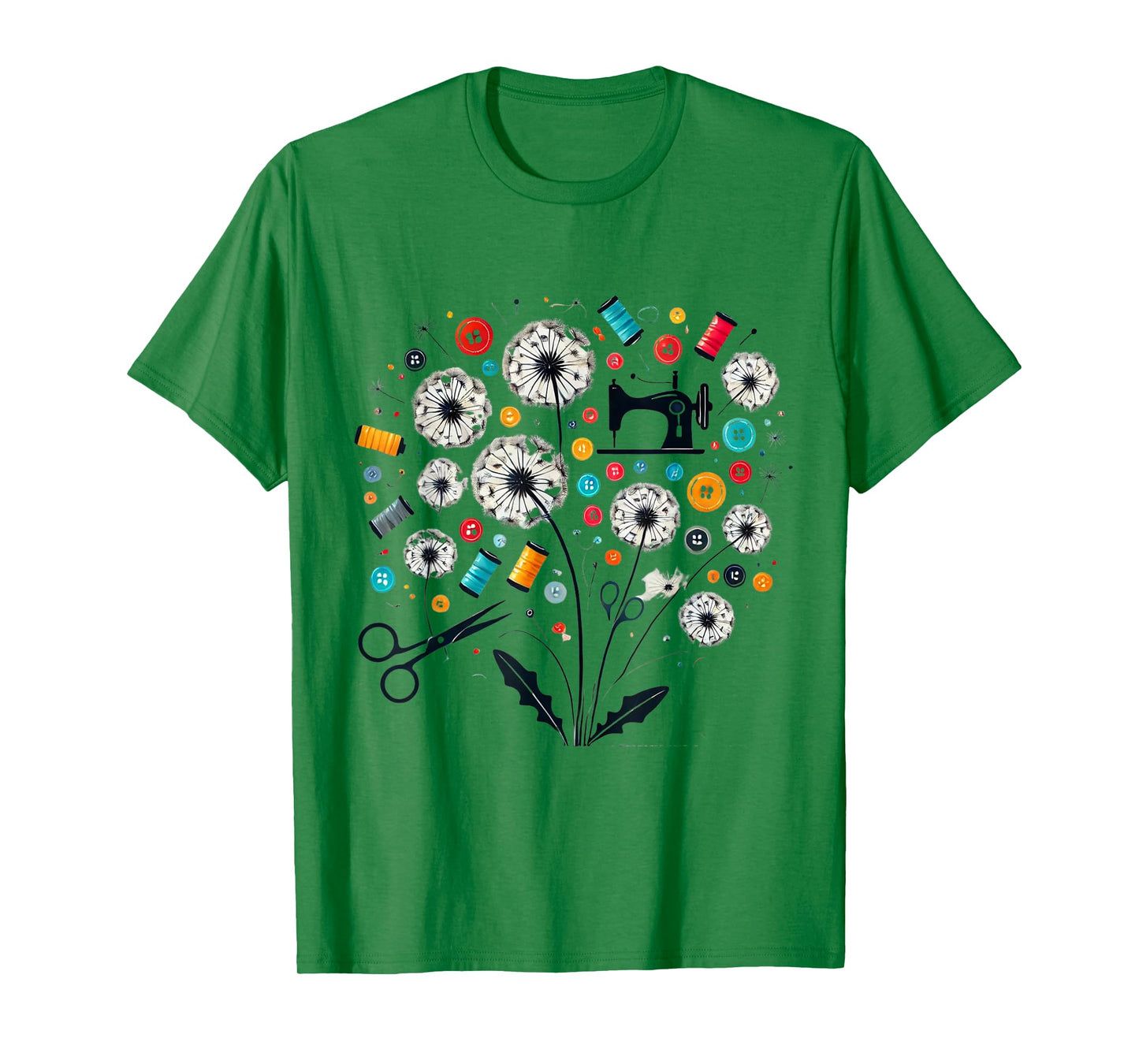 Cute Sewing Dandelion Flowers Quilting Quilter Sewer Tee T-Shirt