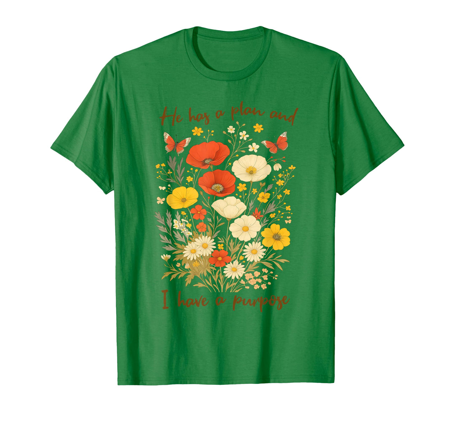 Retro Groovy He Has A Plan And I Have A Purpose Christian T-Shirt
