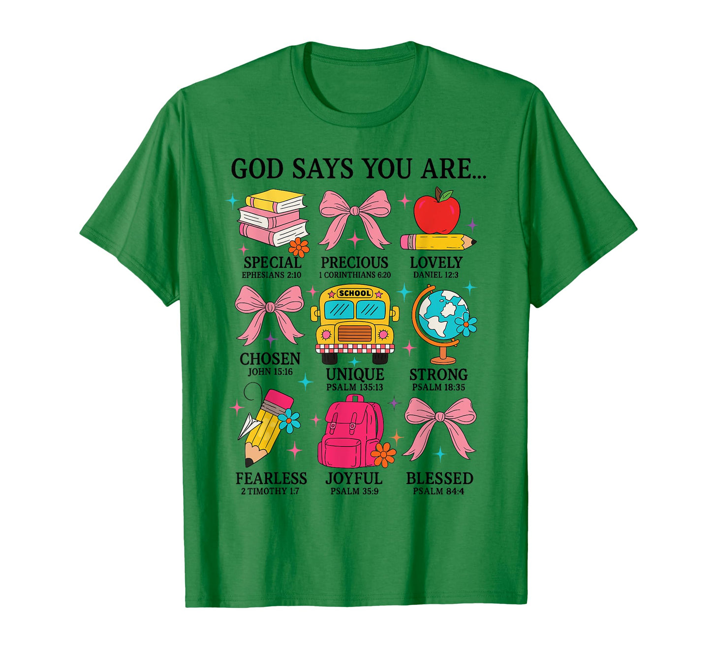 Teacher Christian God Says I Am Back School Women Girl Bow T-Shirt