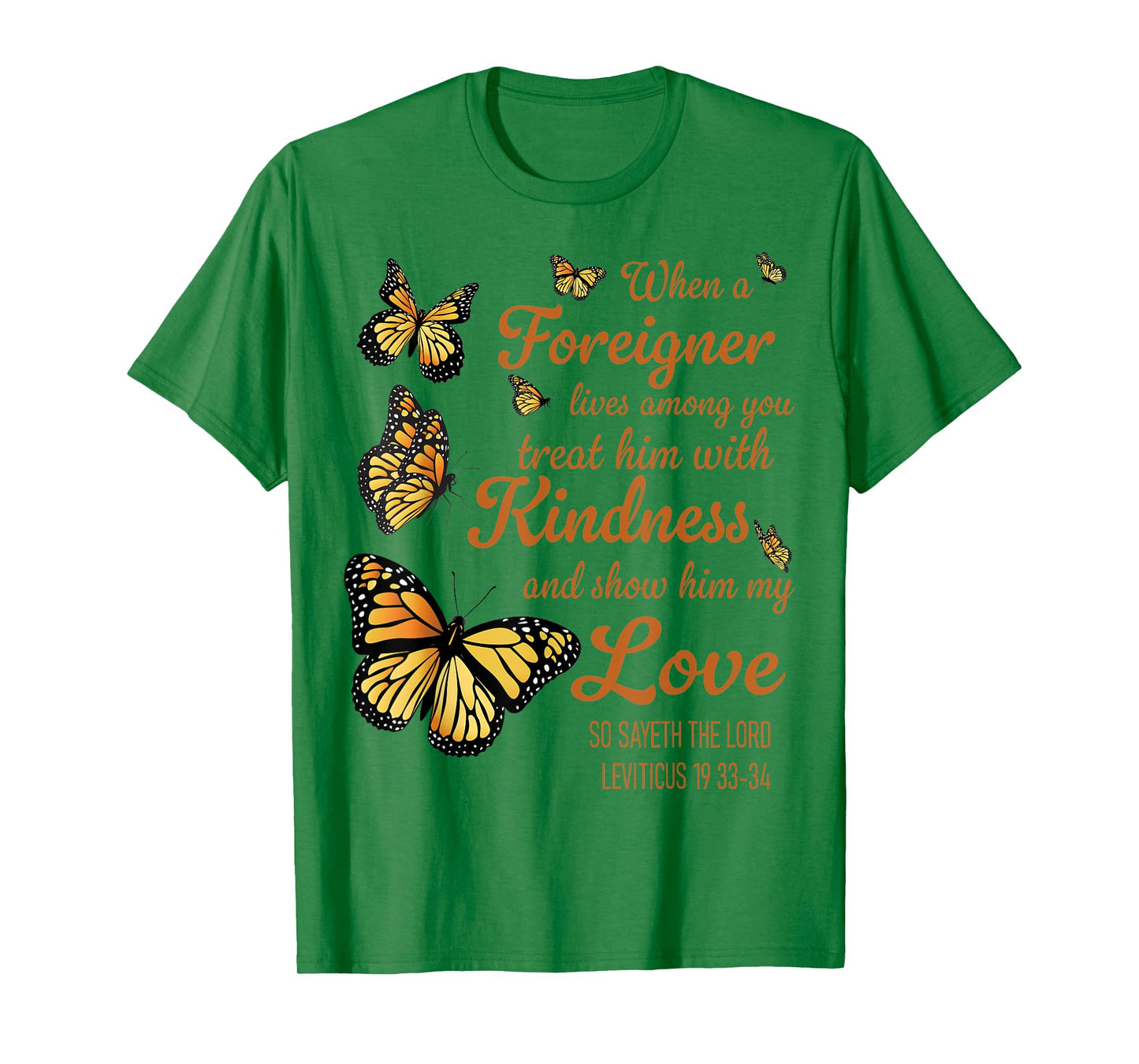 Bible Verse, Leviticus 19, Be Kind To Foreigners, Christian T-Shirt