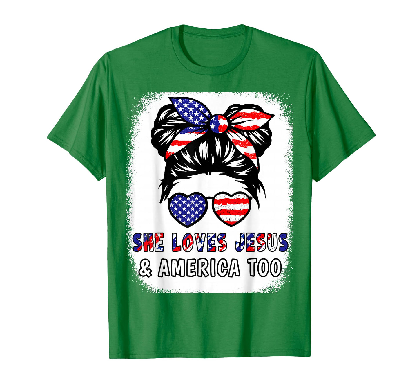 Girl Love Jesus America Cute 4th July Patriotic Teen Toddler T-Shirt