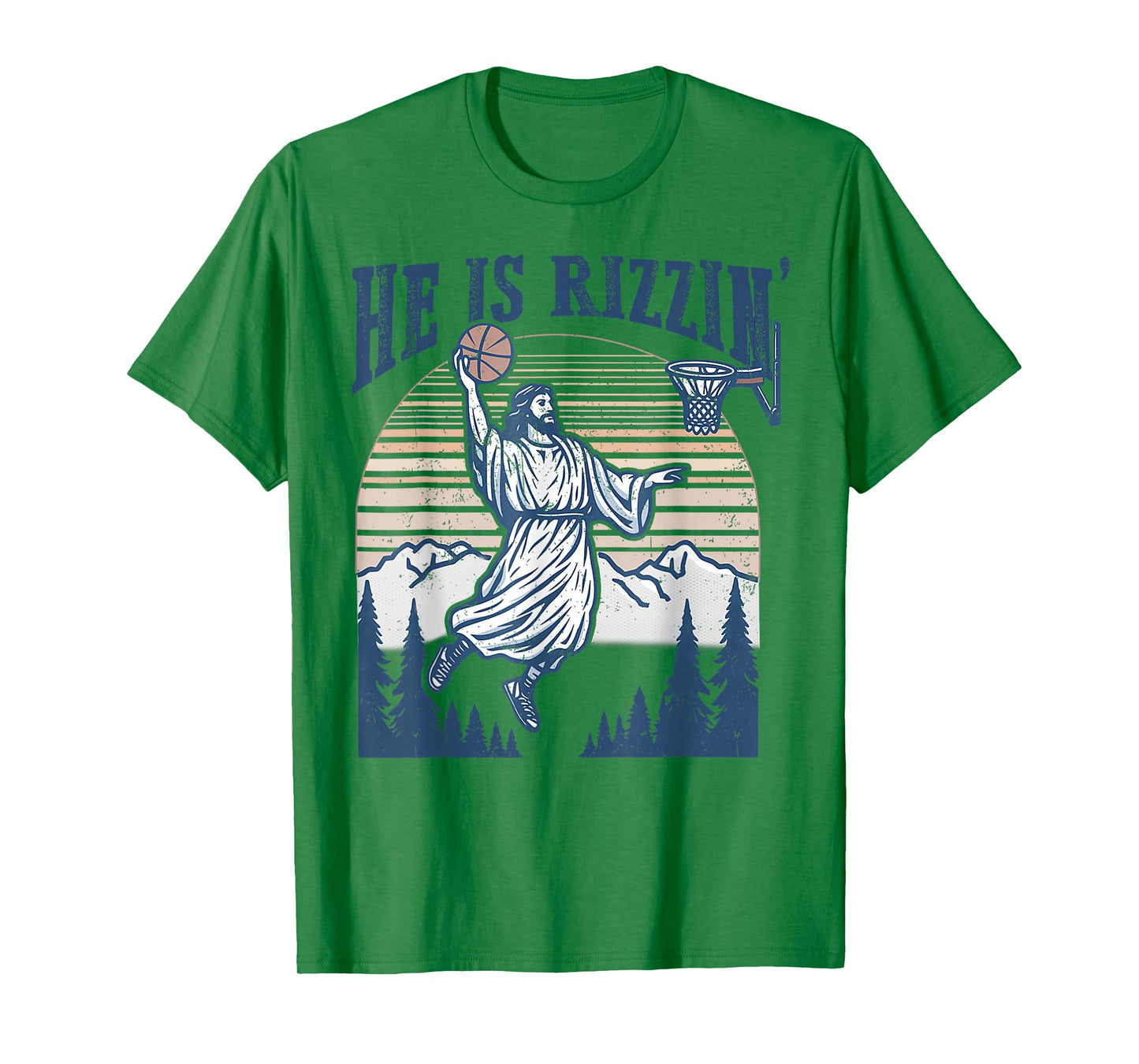 He Is Risen Rizzin' Easter Jesus Christian Faith Basketball T-Shirt