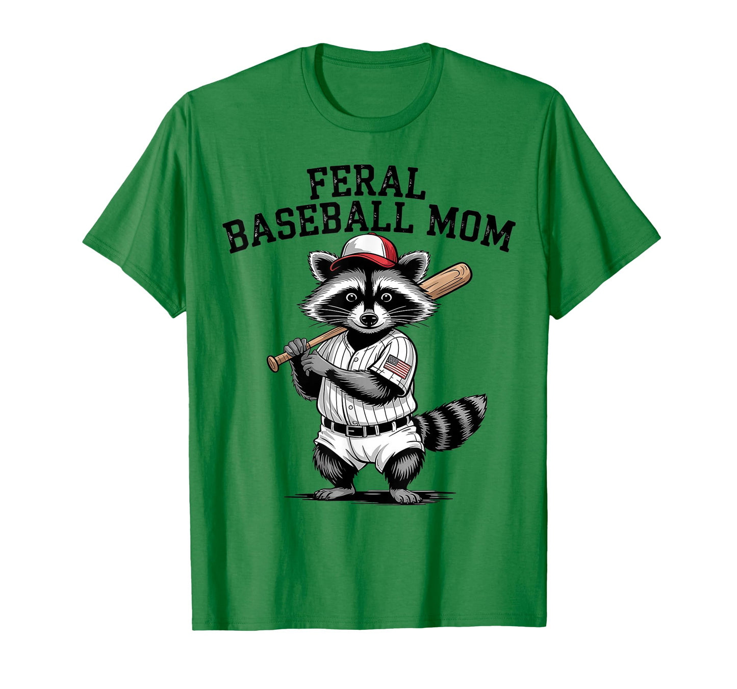 Retro Raccoon Feral Baseball Mom Trash Panda Sport Lover T-Shirt
