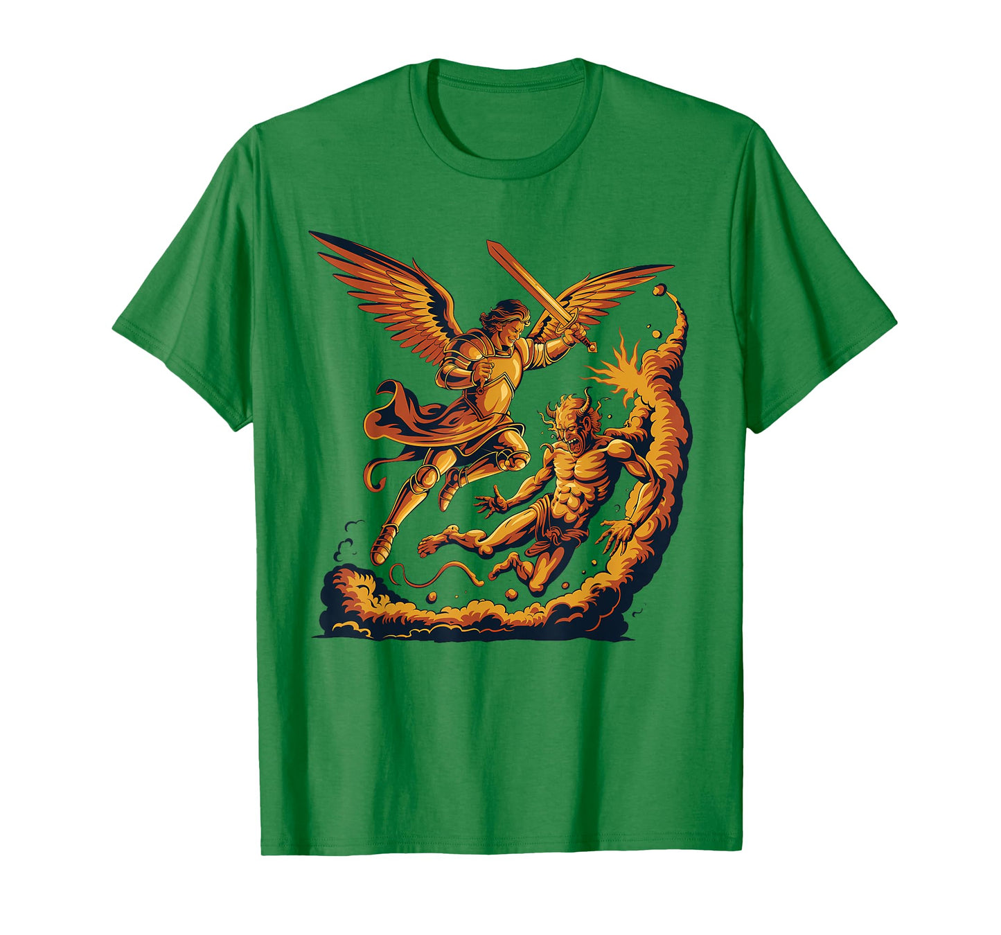 Archangel Warrior Defeating Evil Artwork T-Shirt