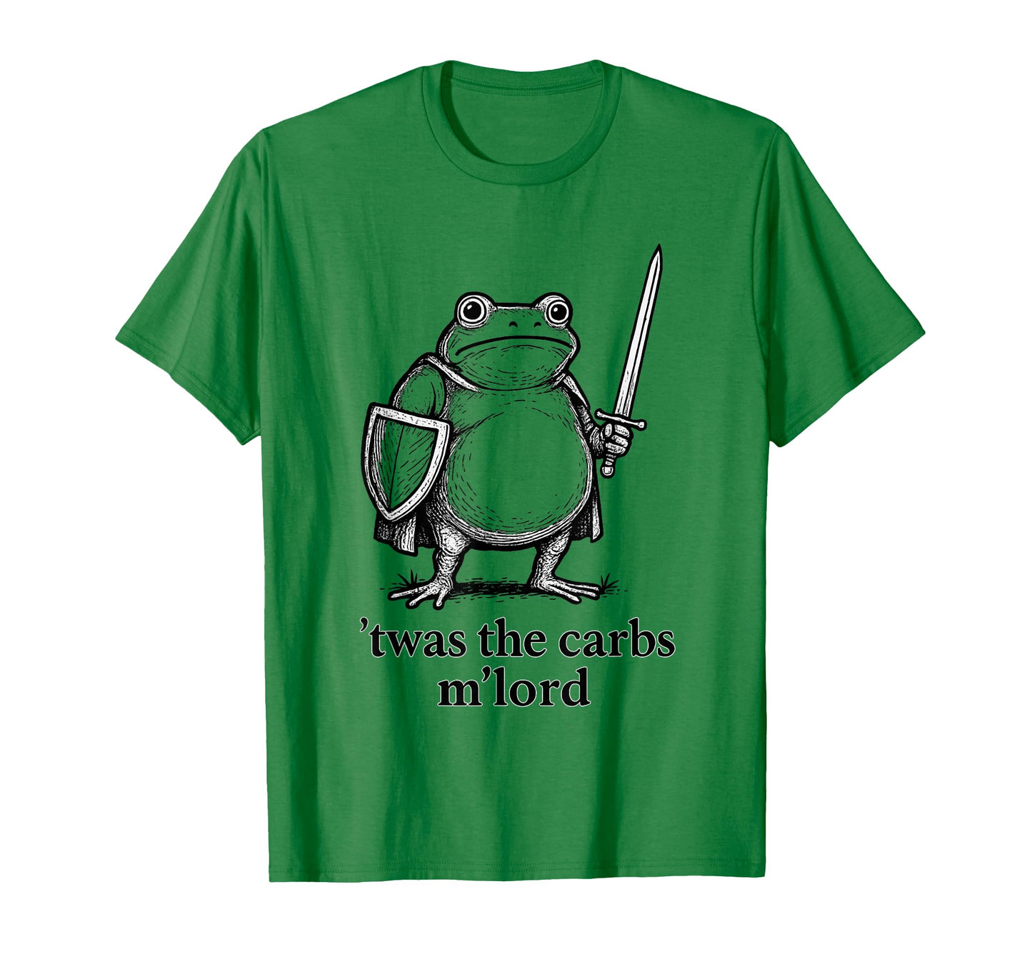 Funny Medieval Frog Meme Carbs Knight M'Lord Quote T-Shirt