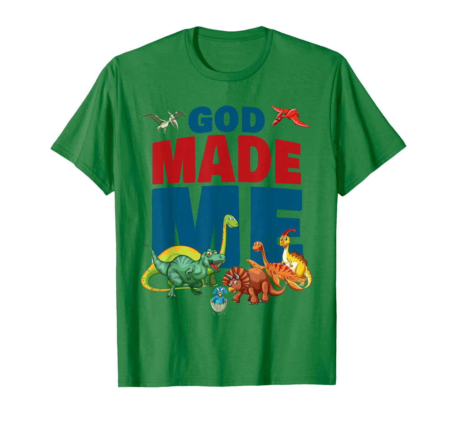 GOD Made Me – Christian Faith Kids Dinosaur Creation T-Shirt