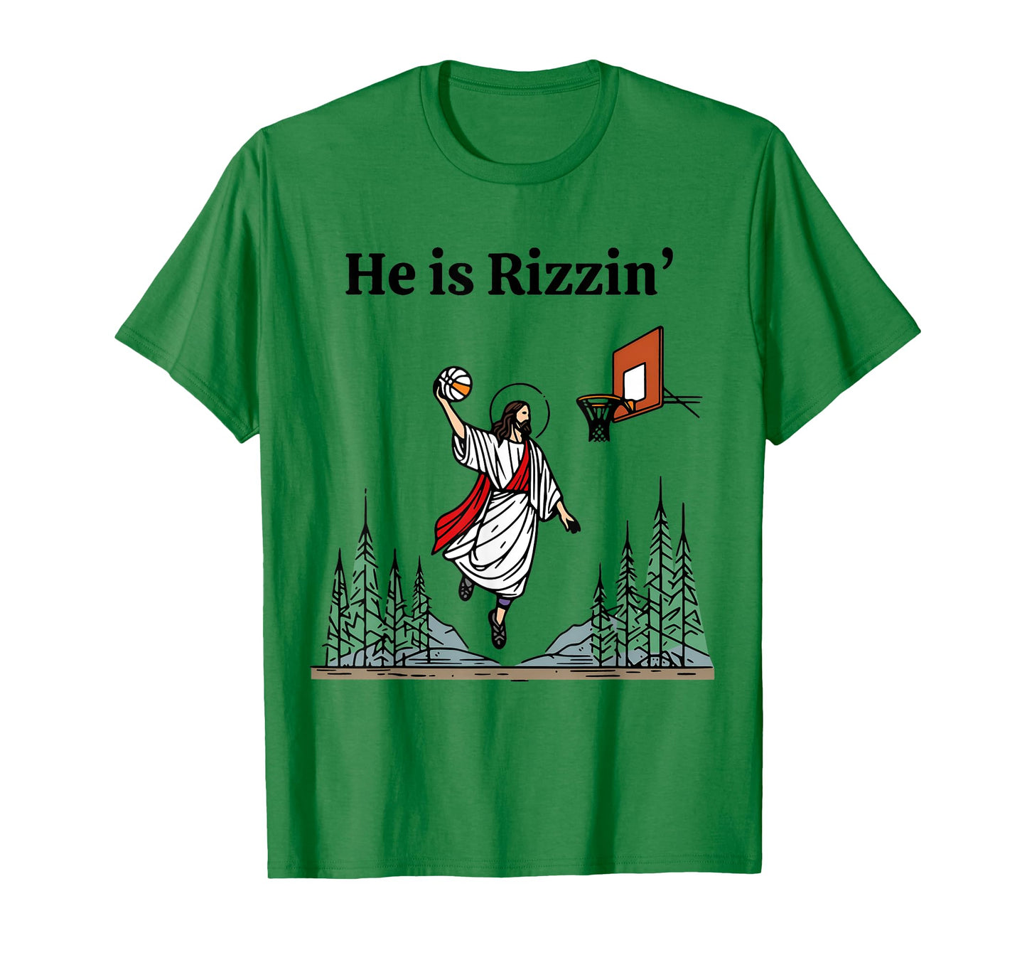 He Is Rizzin Shirt Jesus Basketball Sport Christian T-Shirt