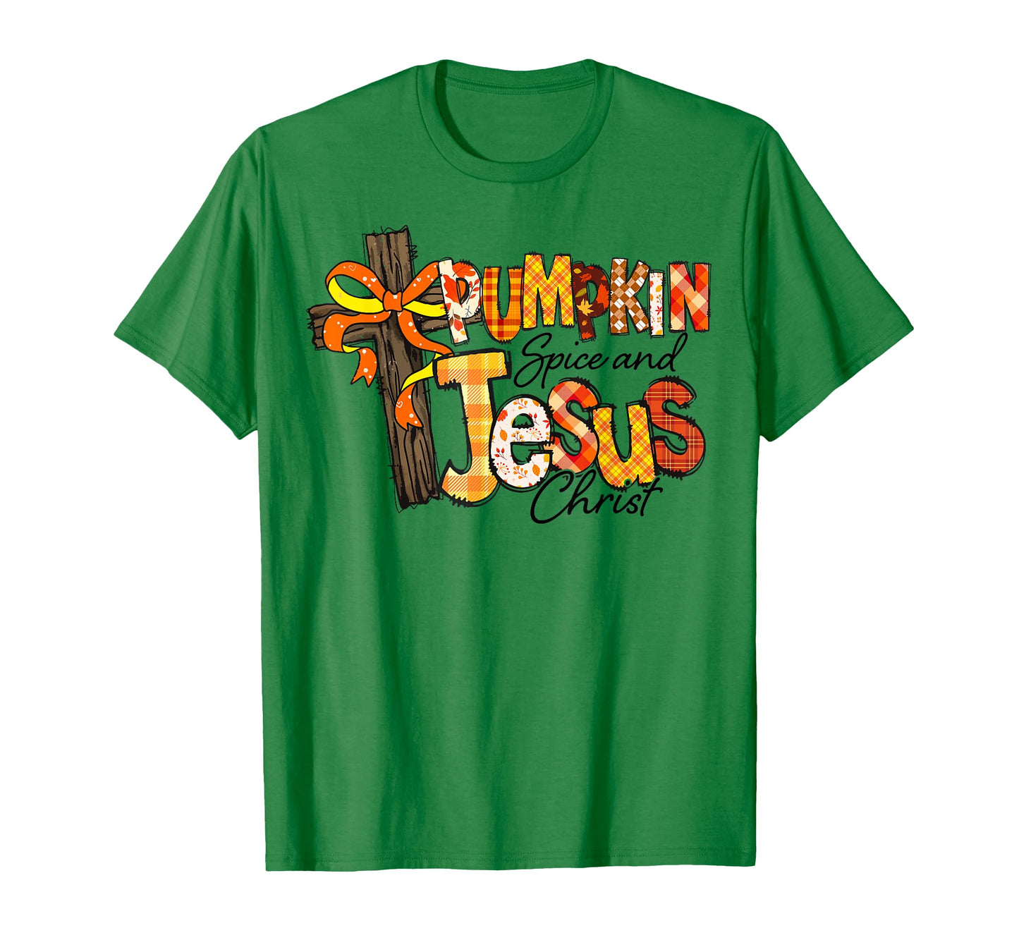 Pumpkin Spice and Jesus Christ with Fall Cross T-Shirt
