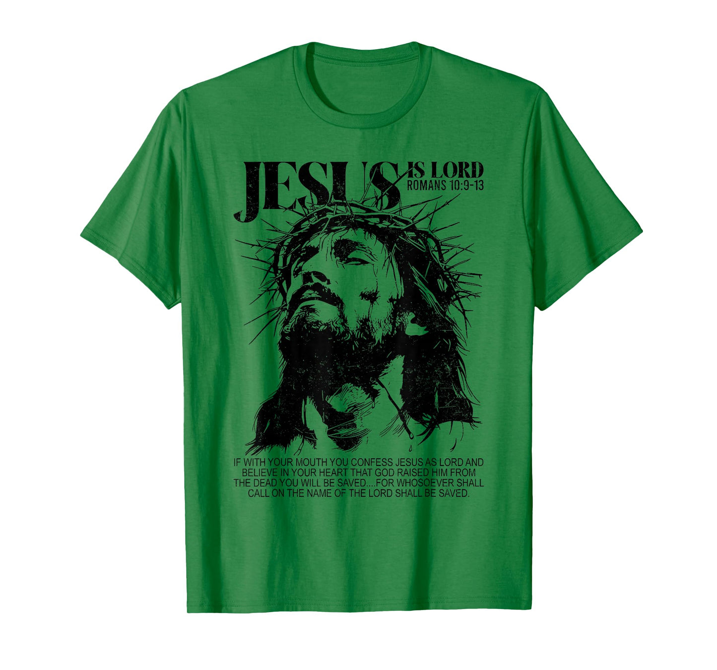 Jesus is Lord Christian Cross God Faith Bible Religious Pray T-Shirt